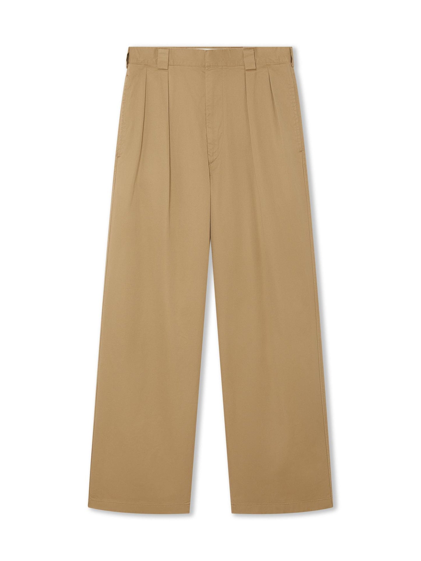 TAN_WIDELEG_TROUSER - Hanging - 1 x Shots - Front
