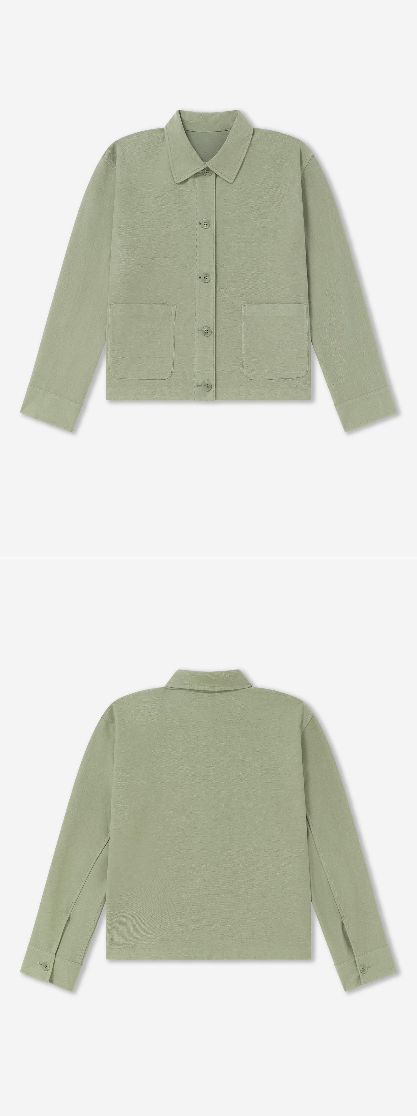 GREEN_OVERSHIRT - Flat Lay - 2 x Shots - Front + Back