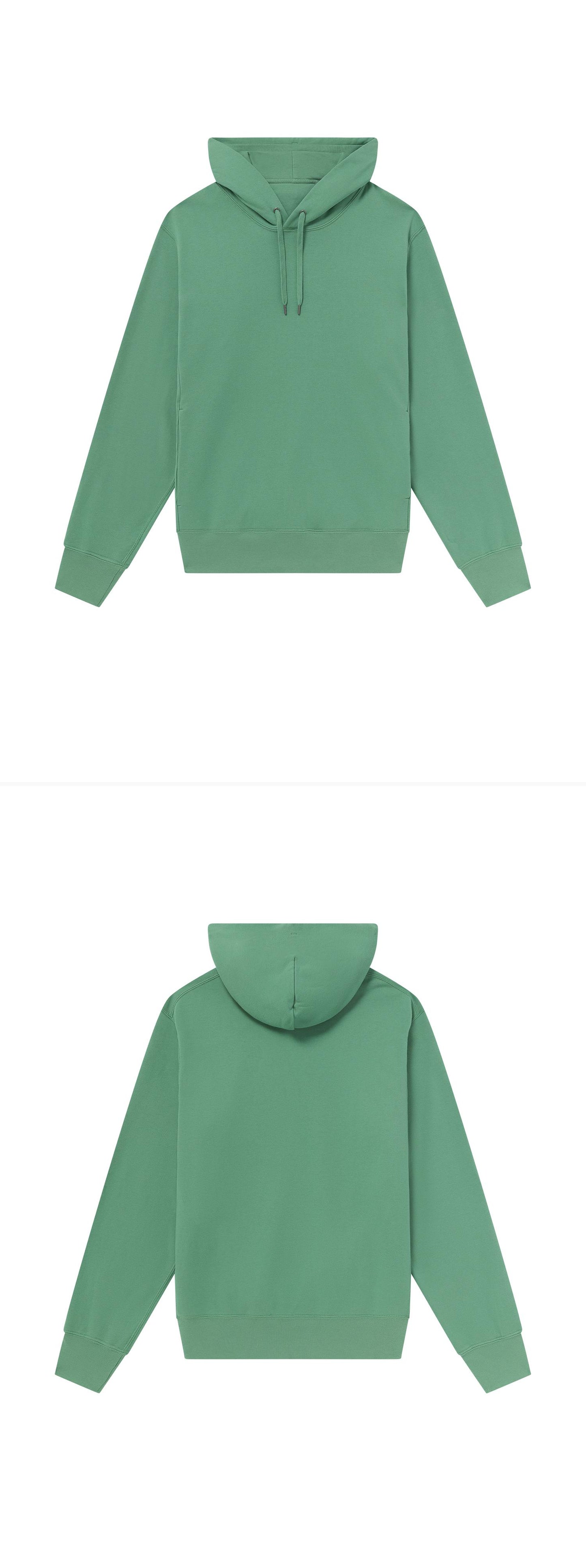 GREEN_HOODIE - Flat Lay - 2 x Shots - Front + Back