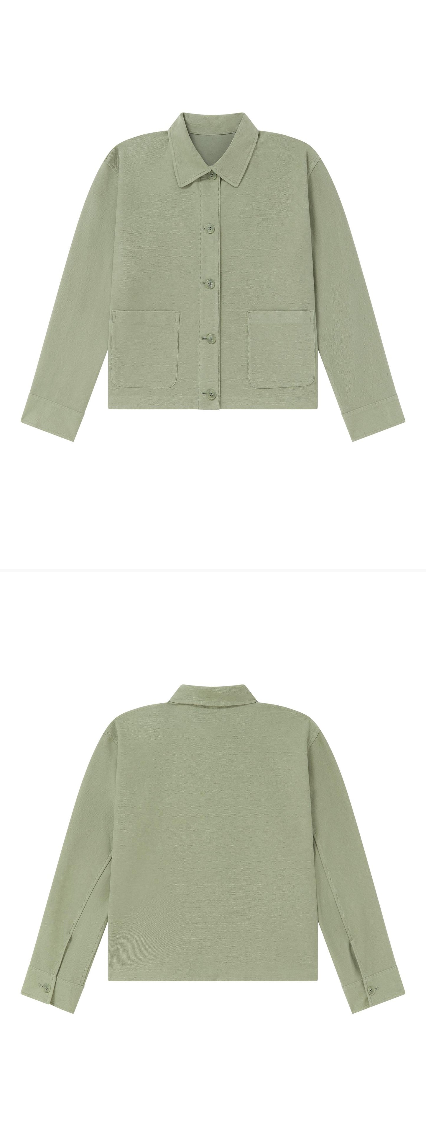 GREEN_OVERSHIRT - Flat Lay - 2 x Shots - Front + Back