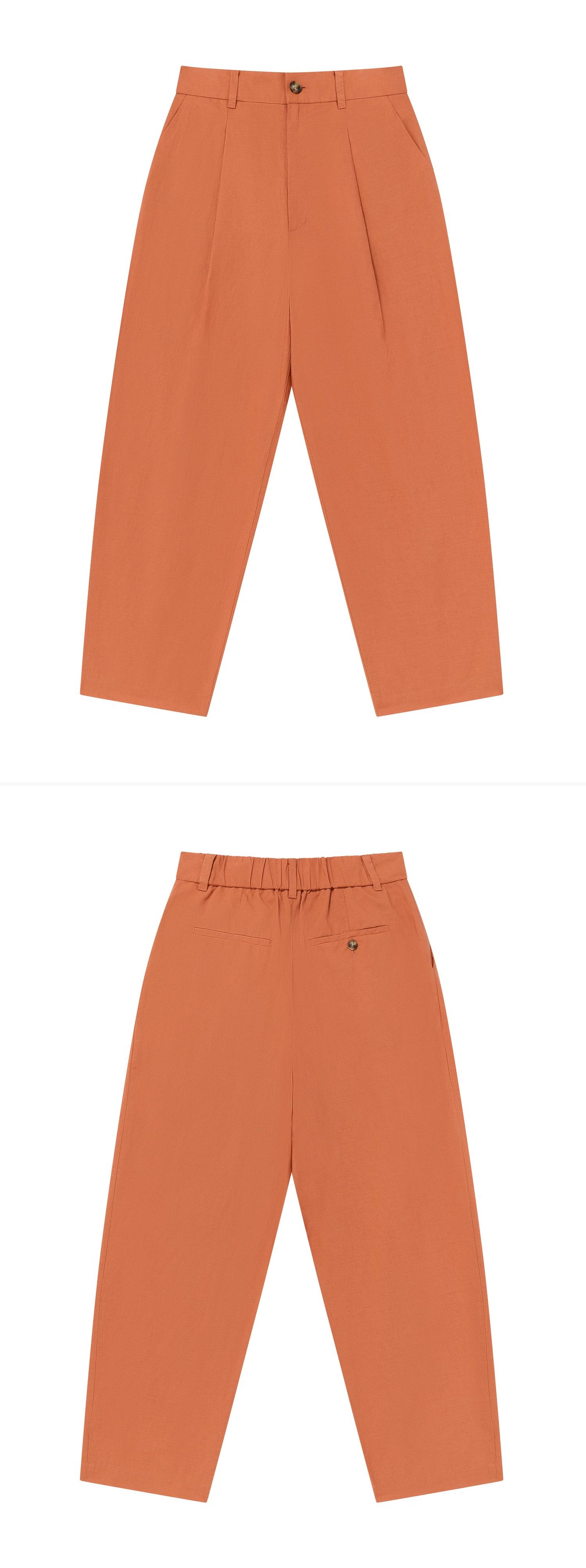 ORANGE_WIDELEG_TROUSER - Flat Lay - 2 x Shots - Front + Back