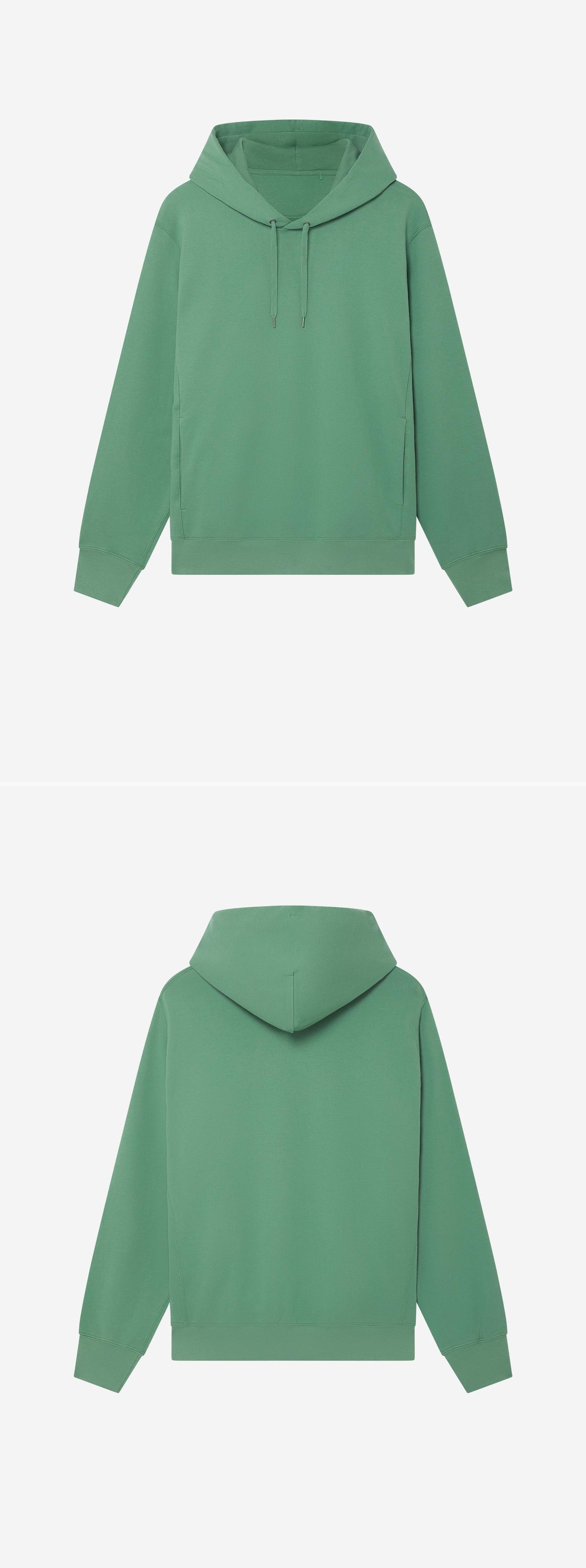 GREEN_HOODIE - Hanging - 2 x Shots - Front + Back