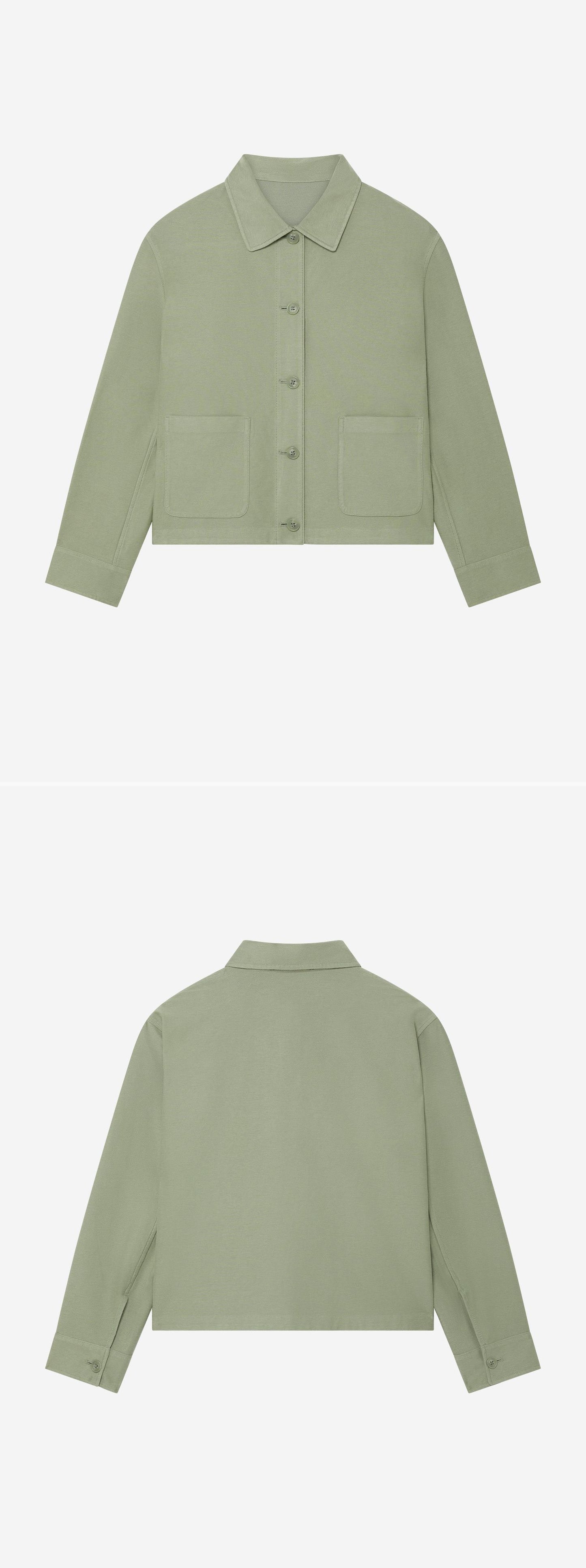 GREEN_OVERSHIRT - Hanging - 2 x Shots - Front + Back