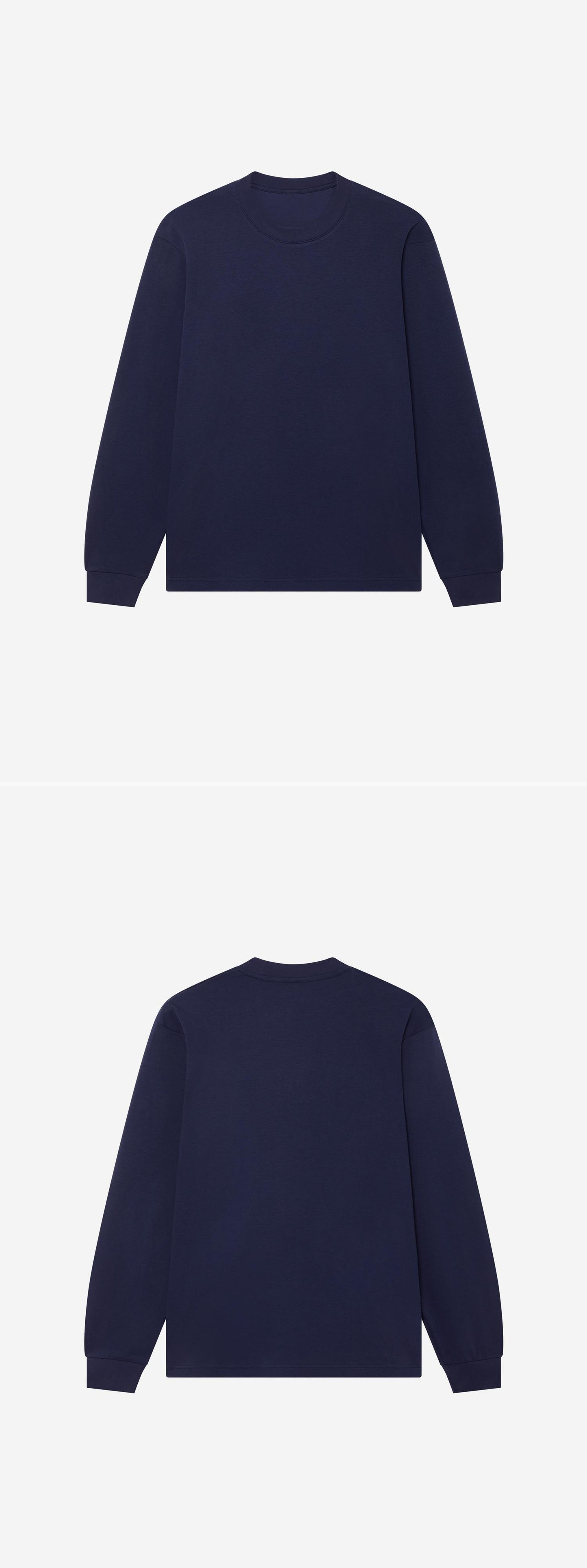 LS_NAVY_TEE - Hanging - 2 x Shots - Front + Back
