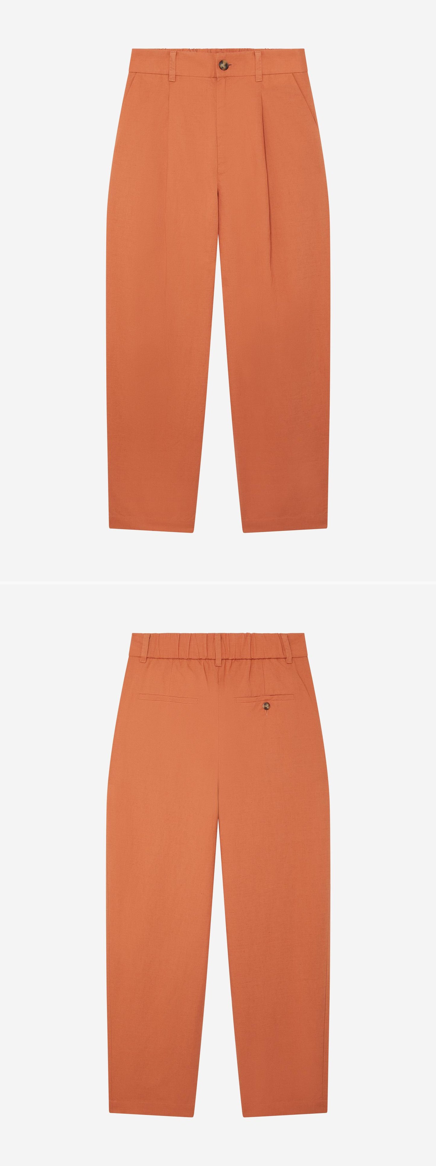 ORANGE_WIDELEG_TROUSER - Hanging - 2 x Shots - Front + Back