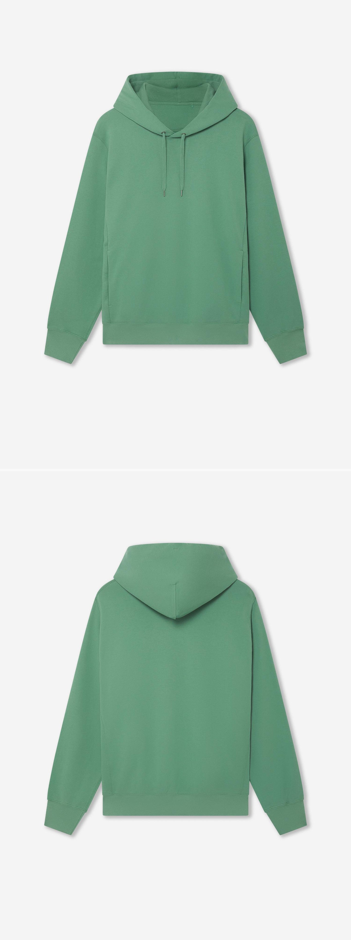 GREEN_HOODIE - Hanging - 2 x Shots - Front + Back