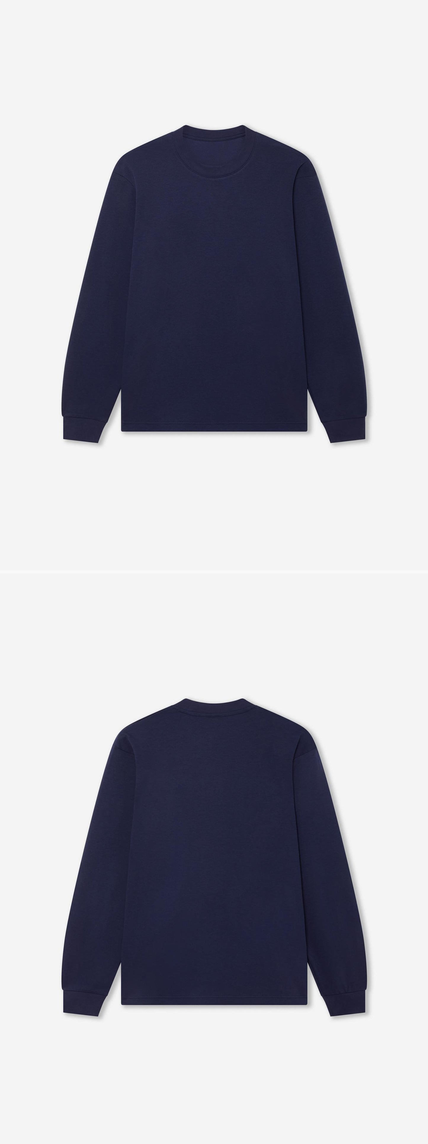 LS_NAVY_TEE - Hanging - 2 x Shots - Front + Back