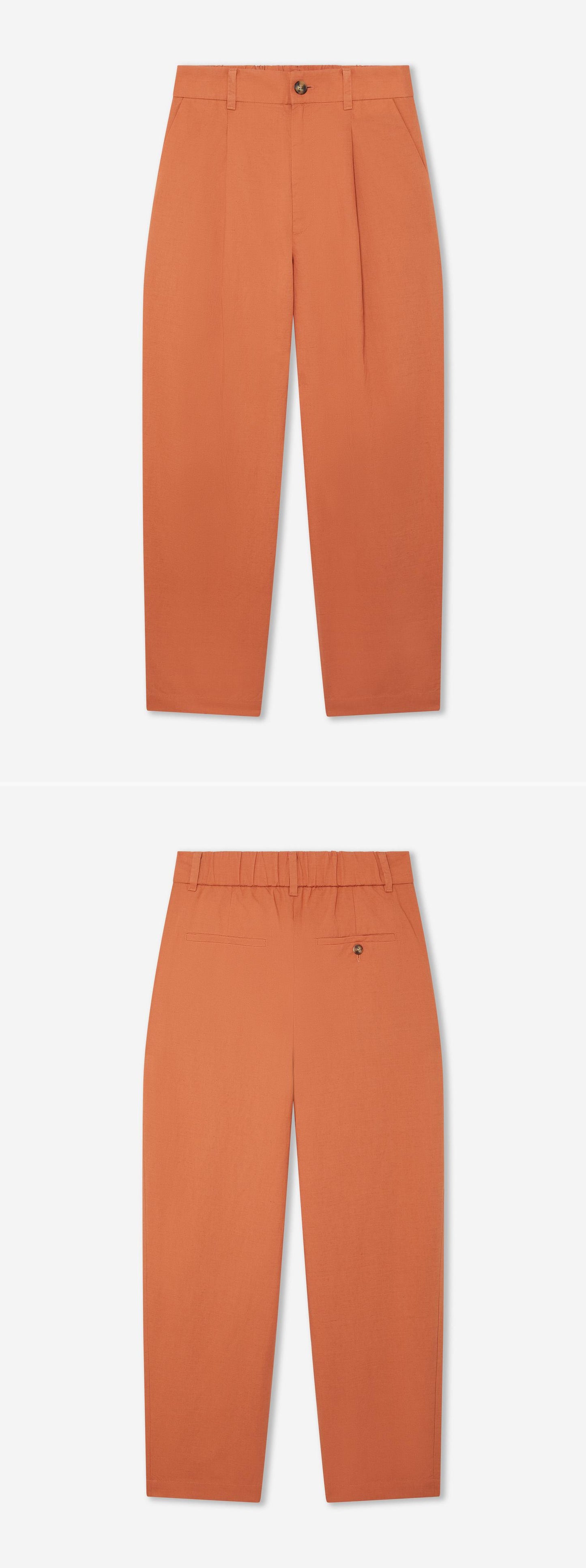 ORANGE_WIDELEG_TROUSER - Hanging - 2 x Shots - Front + Back