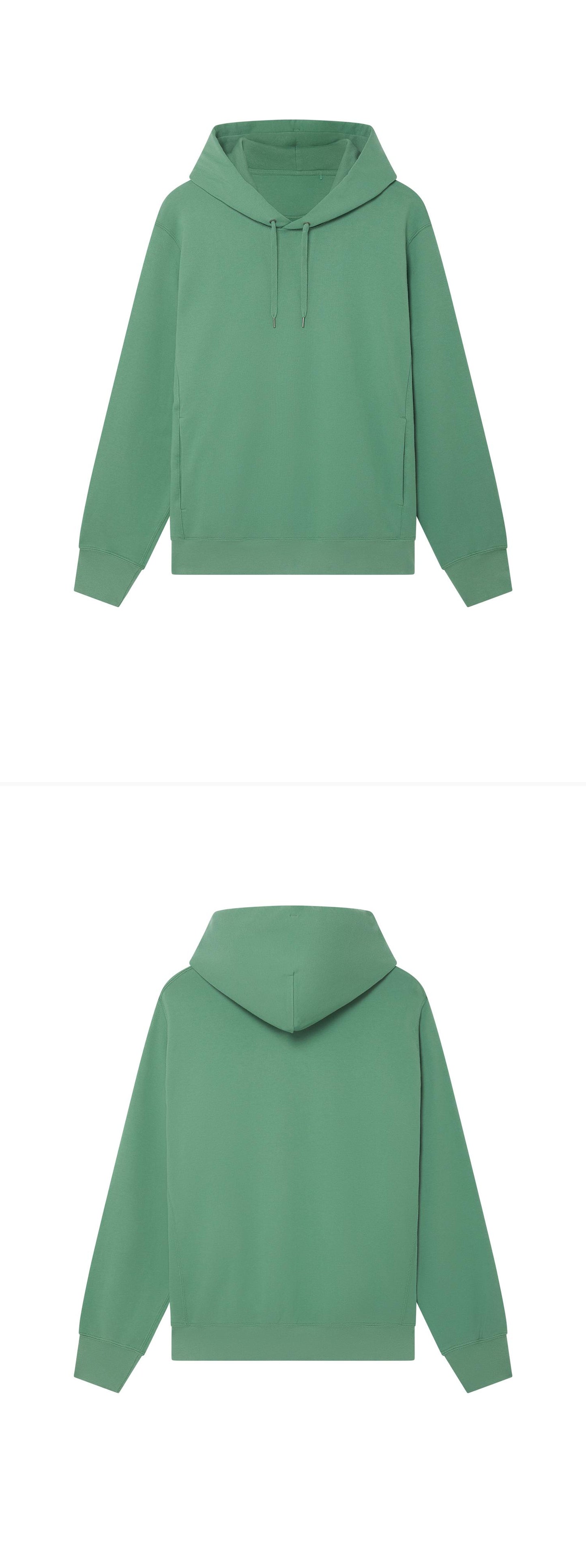 GREEN_HOODIE - Hanging - 2 x Shots - Front + Back