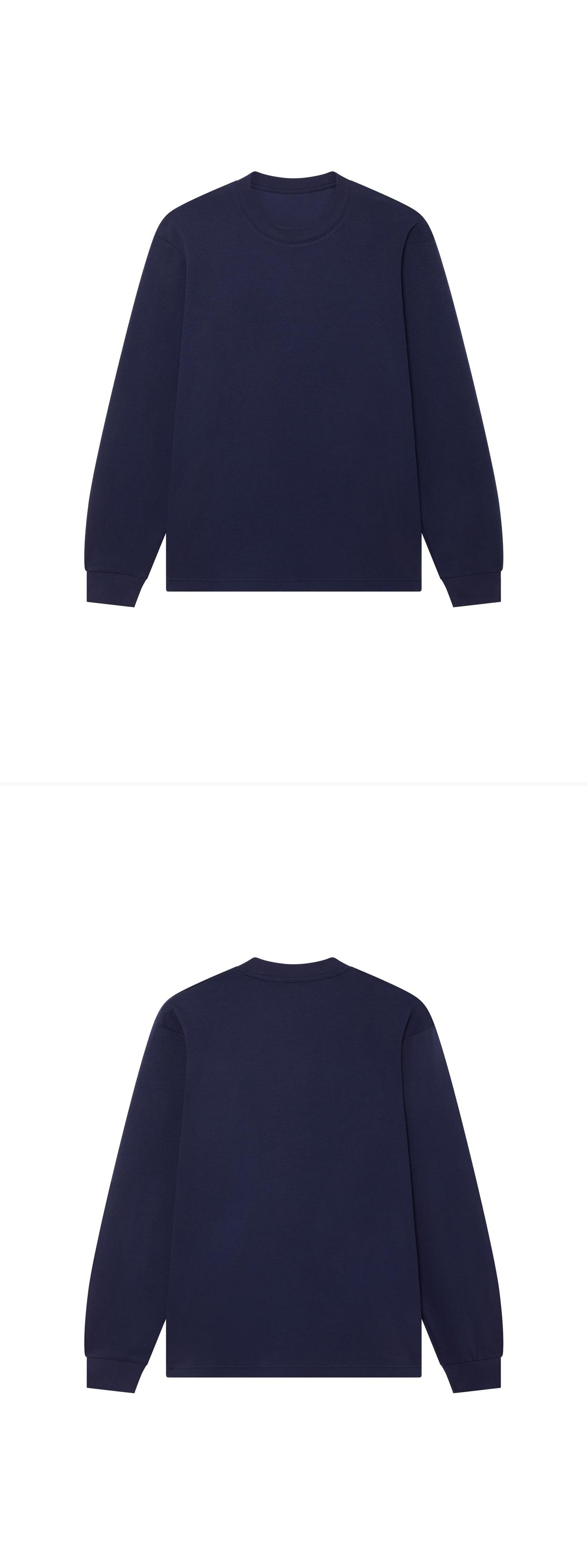 LS_NAVY_TEE - Hanging - 2 x Shots - Front + Back