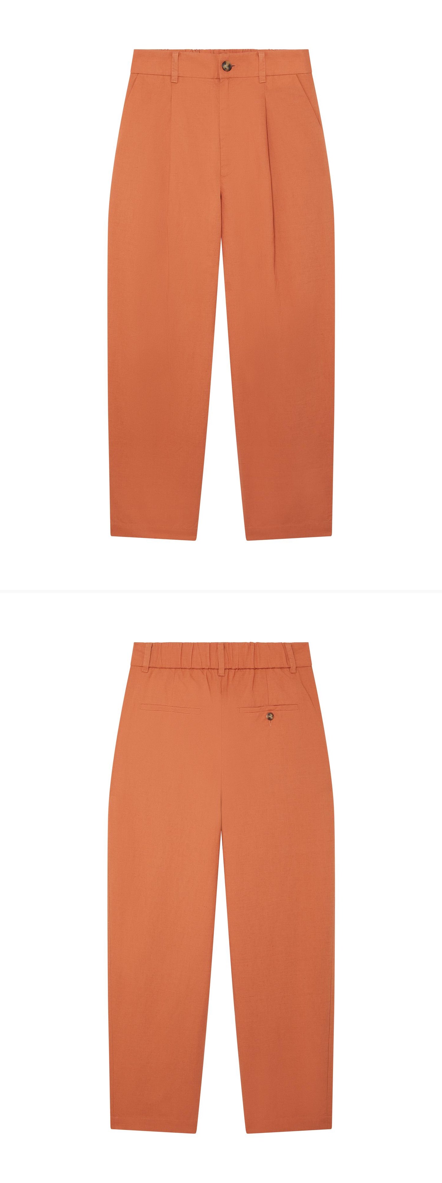 ORANGE_WIDELEG_TROUSER - Hanging - 2 x Shots - Front + Back