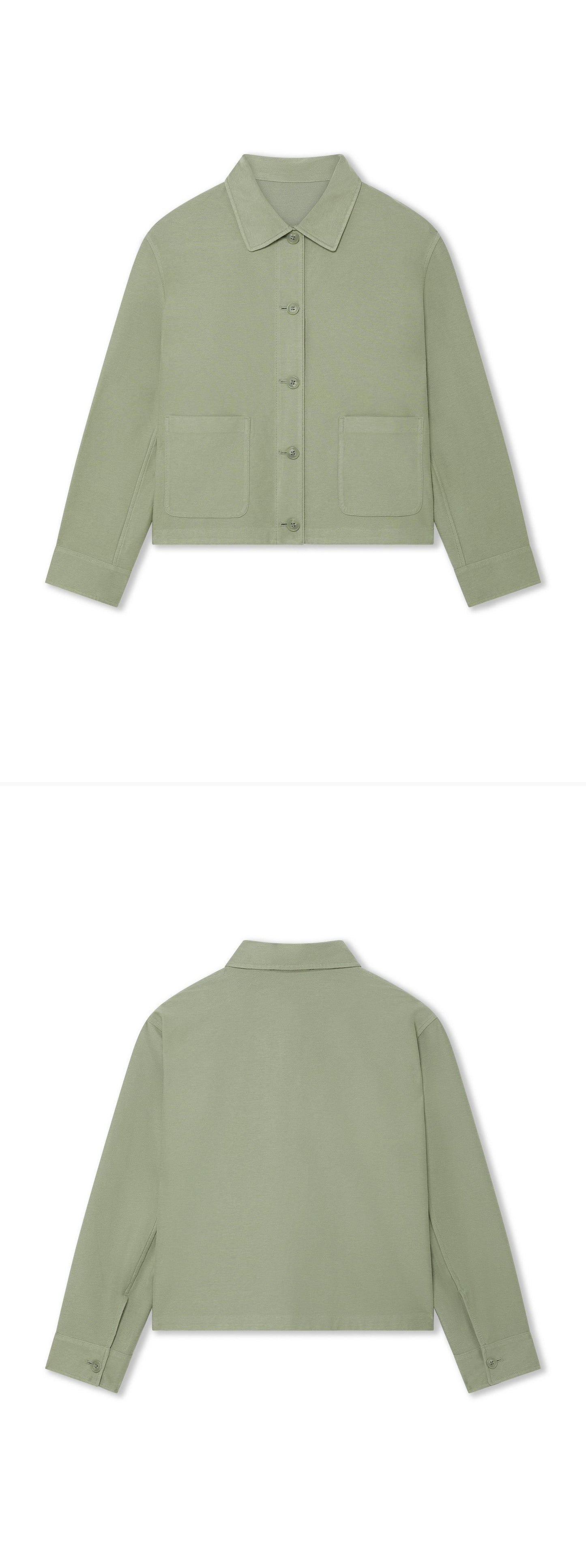 GREEN_OVERSHIRT - Hanging - 2 x Shots - Front + Back