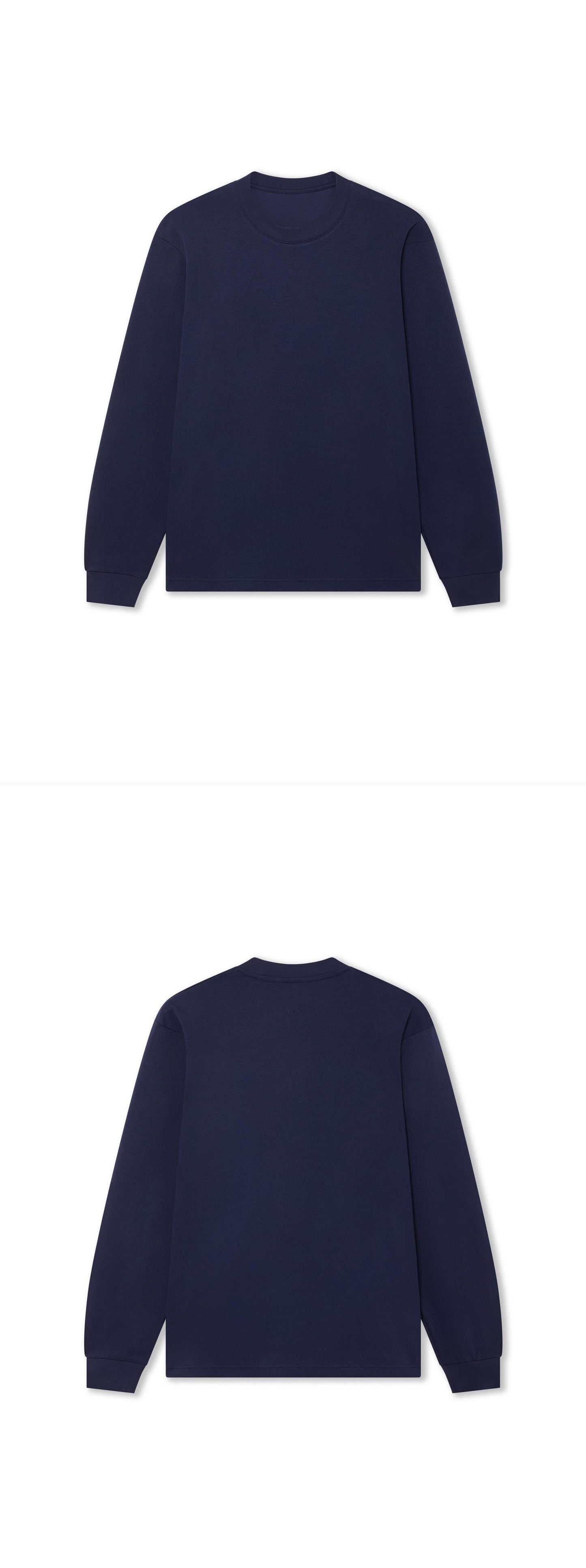 LS_NAVY_TEE - Hanging - 2 x Shots - Front + Back