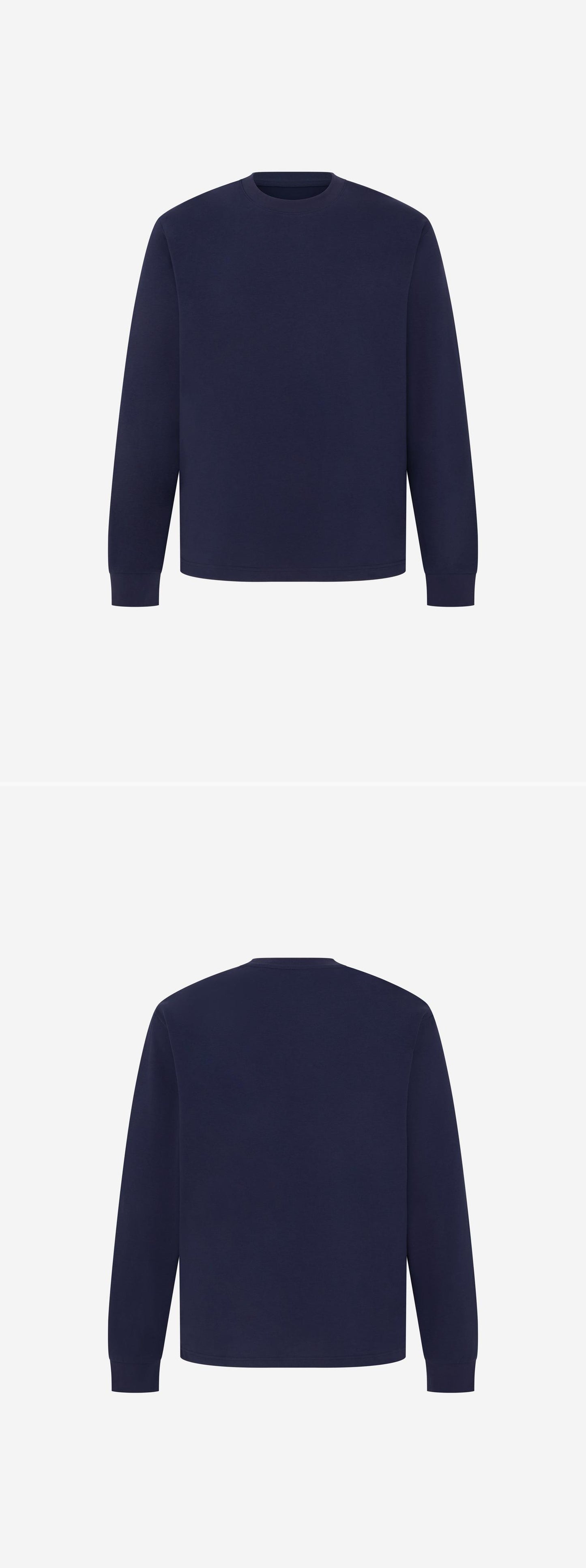LS_NAVY_TEE - Mannequin - 2 x Shots - Front + Back