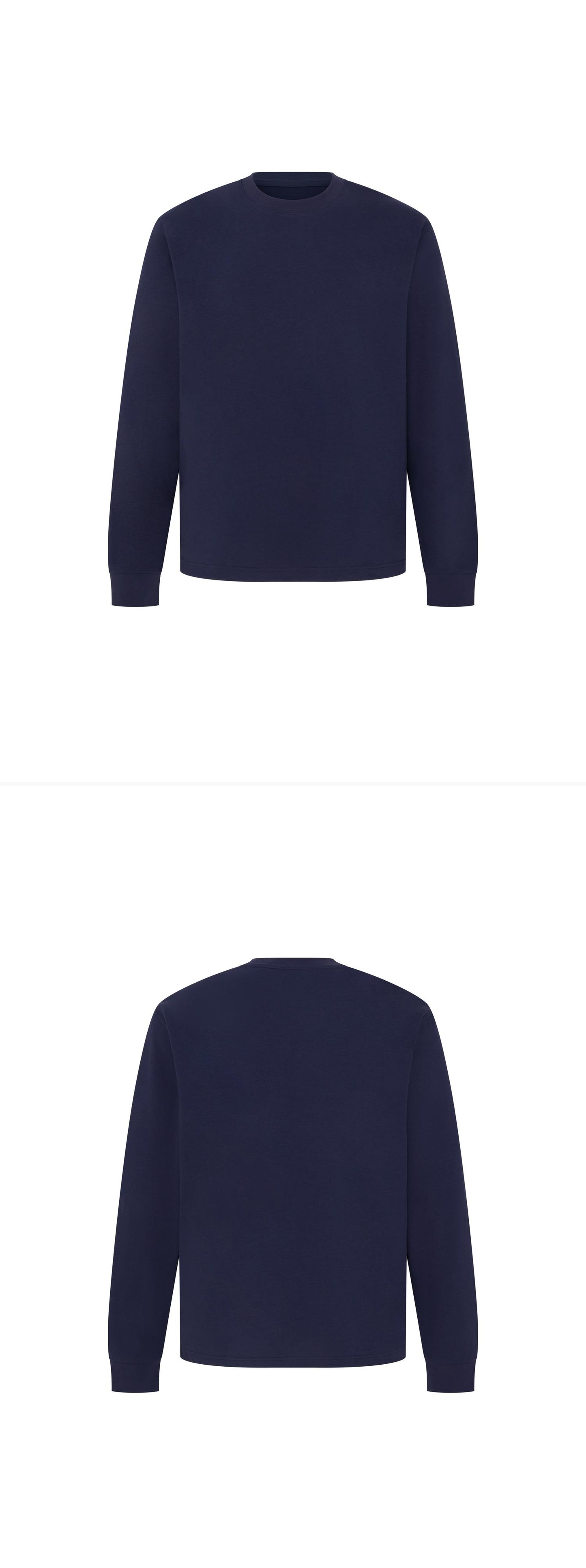LS_NAVY_TEE - Mannequin - 2 x Shots - Front + Back