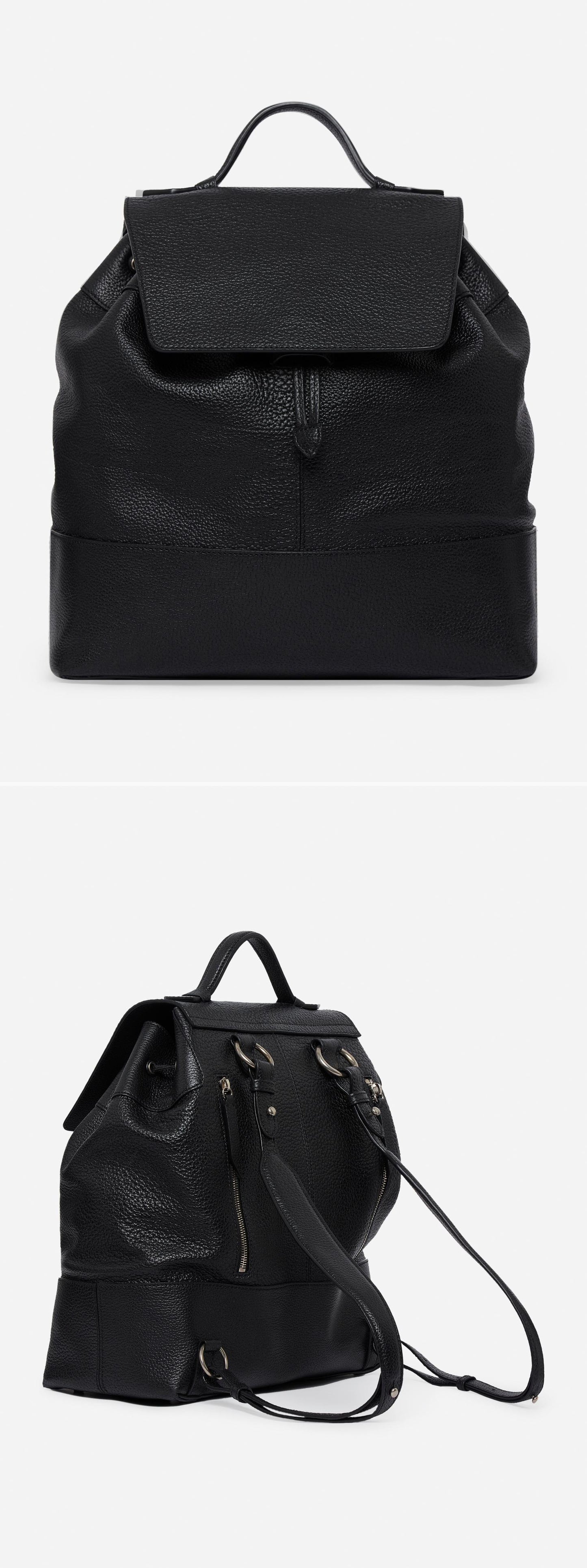 BLACK_GLIDE_BULL_CALFSKIN_BACKPACK - Acc - 2 x Shots - Front + Side