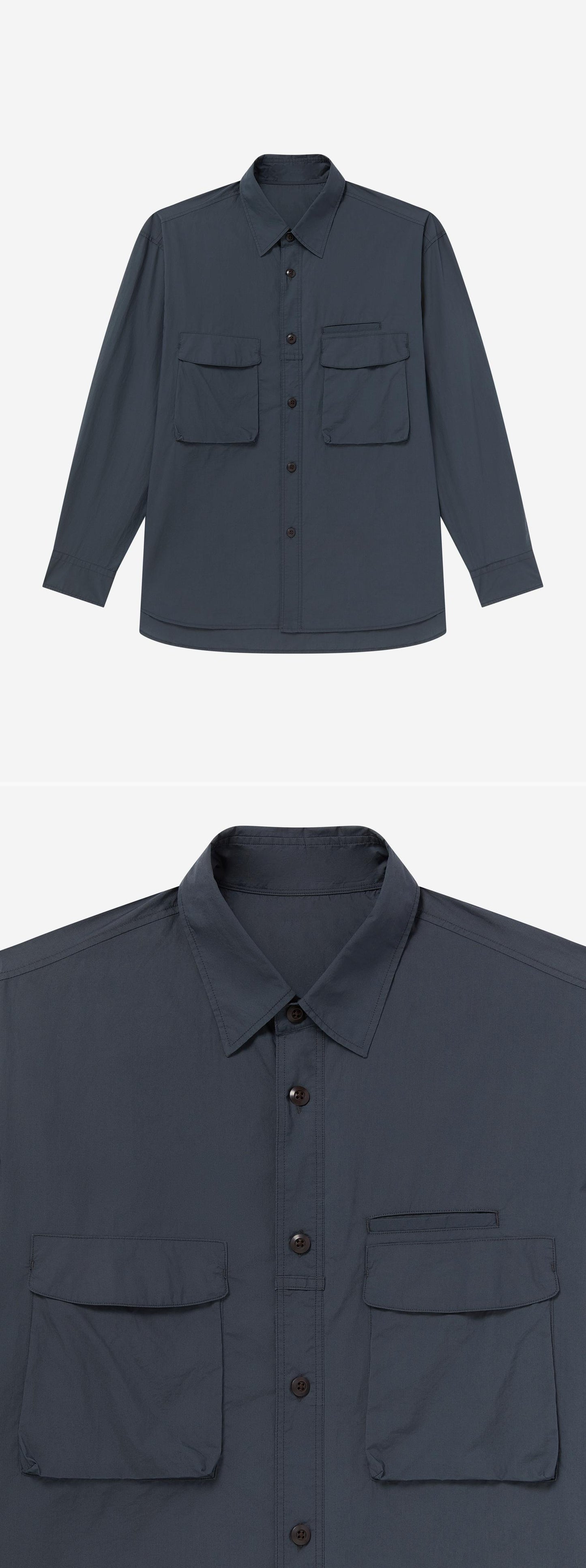 POCKET_SHIRT - Flat Lay - 2 x Shots - Front + Detail A