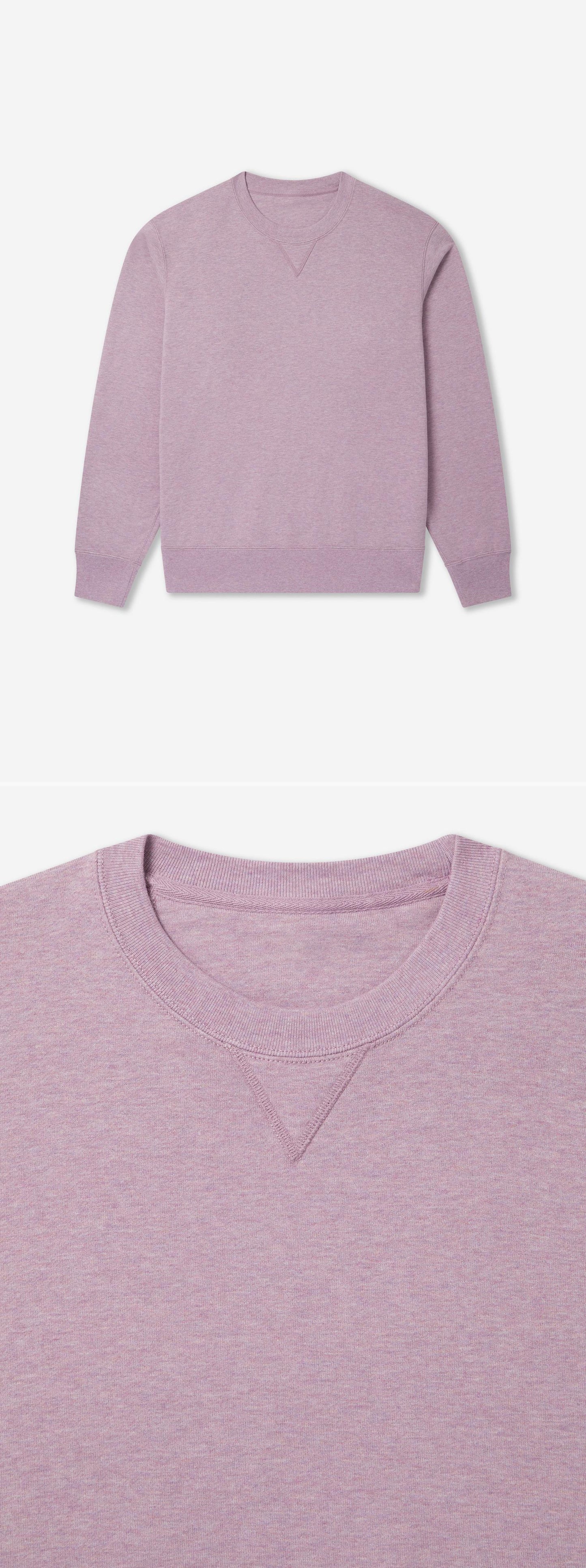 PURPLE_SWEATSHIRT - Flat Lay - 2 x Shots - Front + Detail A