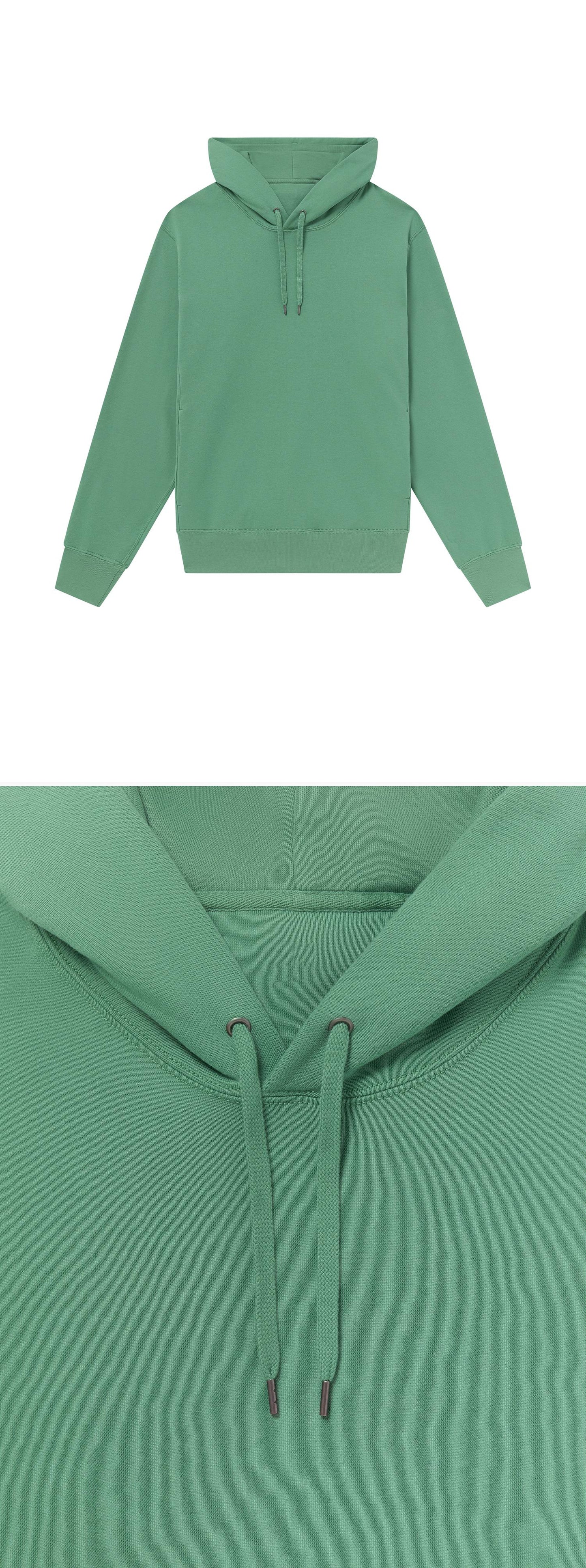GREEN_HOODIE - Flat Lay - 2 x Shots - Front + Detail A