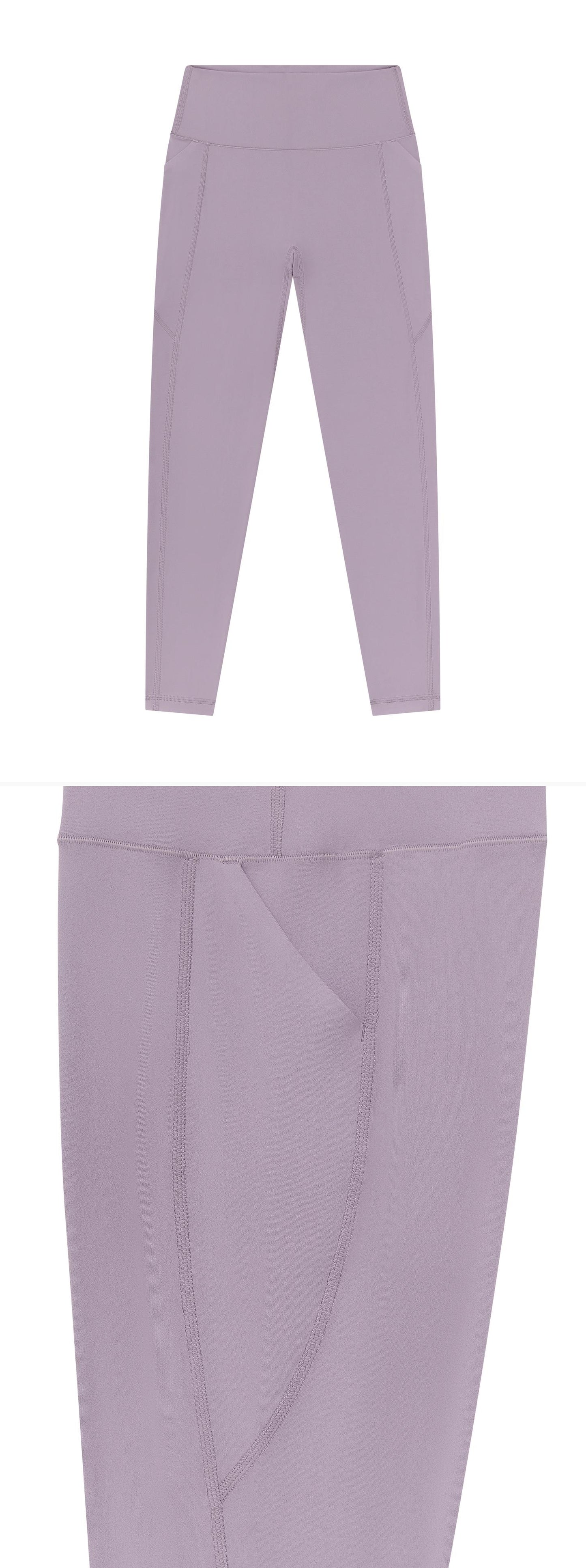 LILAC_LEGGINGS - Flat Lay - 2 x Shots - Front + Detail A