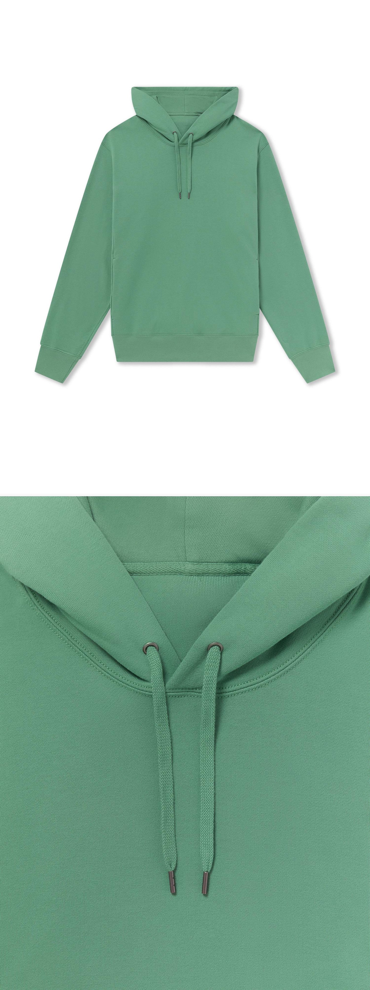 GREEN_HOODIE - Flat Lay - 2 x Shots - Front + Detail A