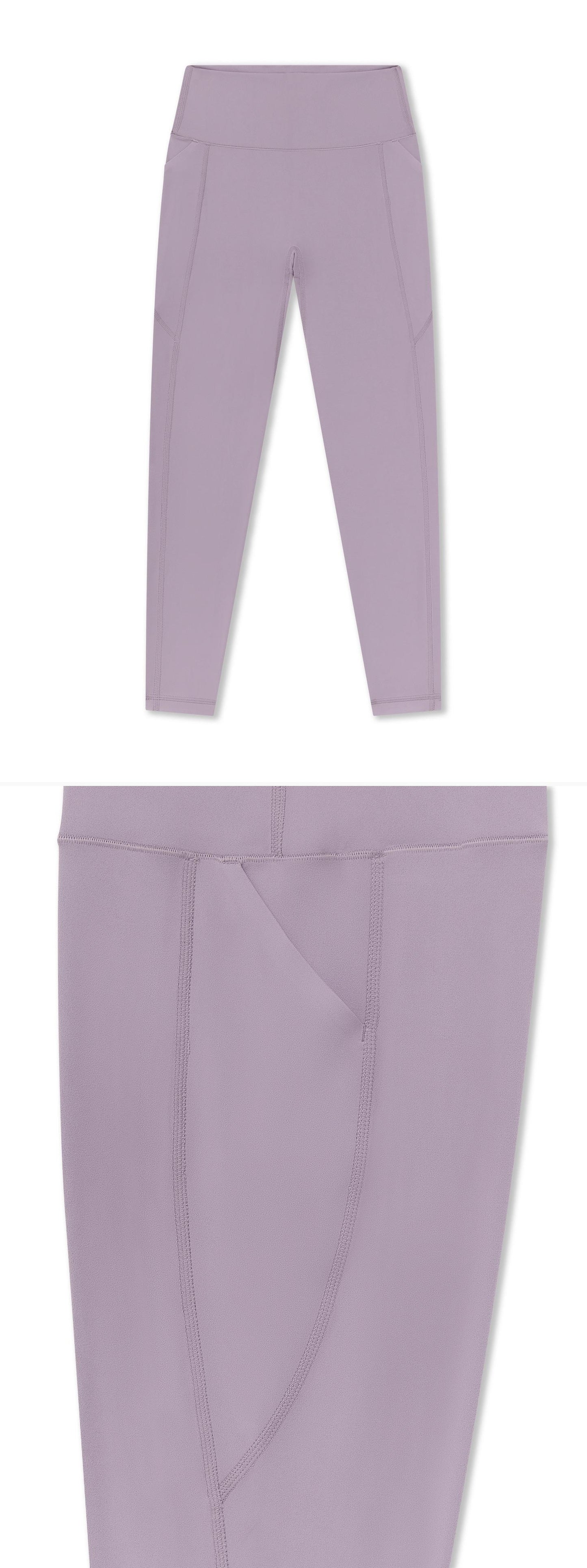 LILAC_LEGGINGS - Flat Lay - 2 x Shots - Front + Detail A