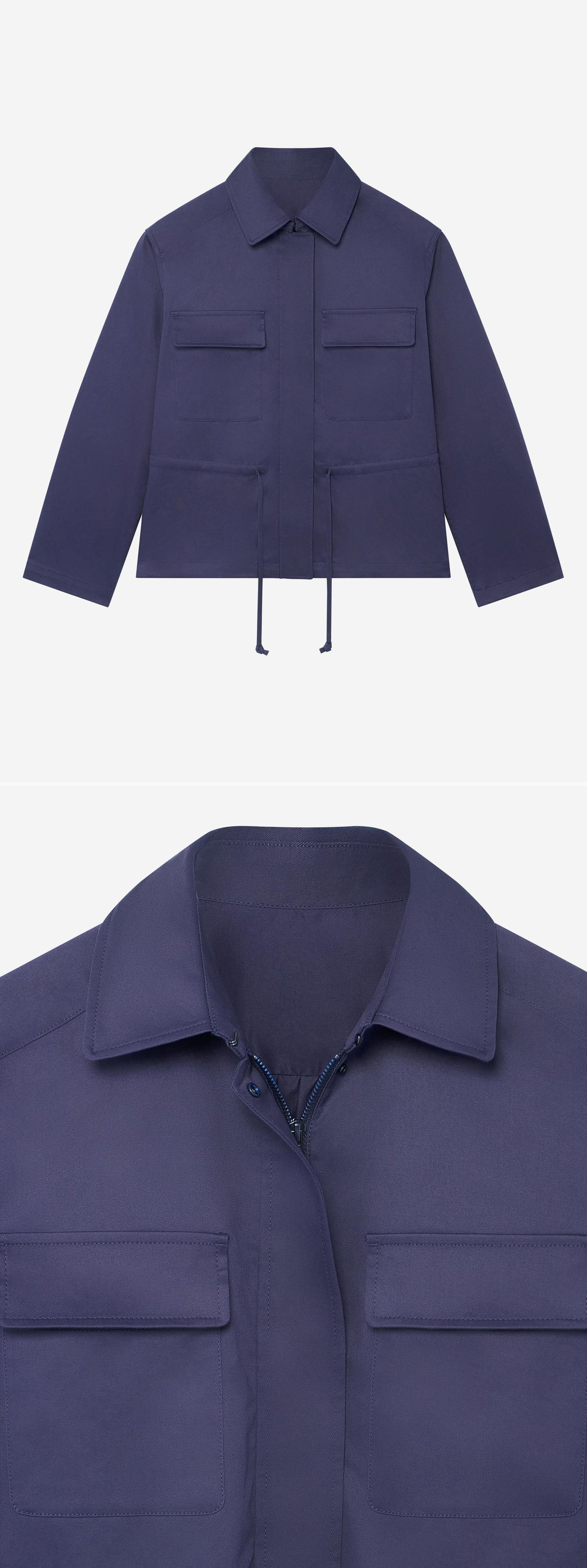 BLUE_JACKET - Hanging - 2 x Shots - Front + Detail A
