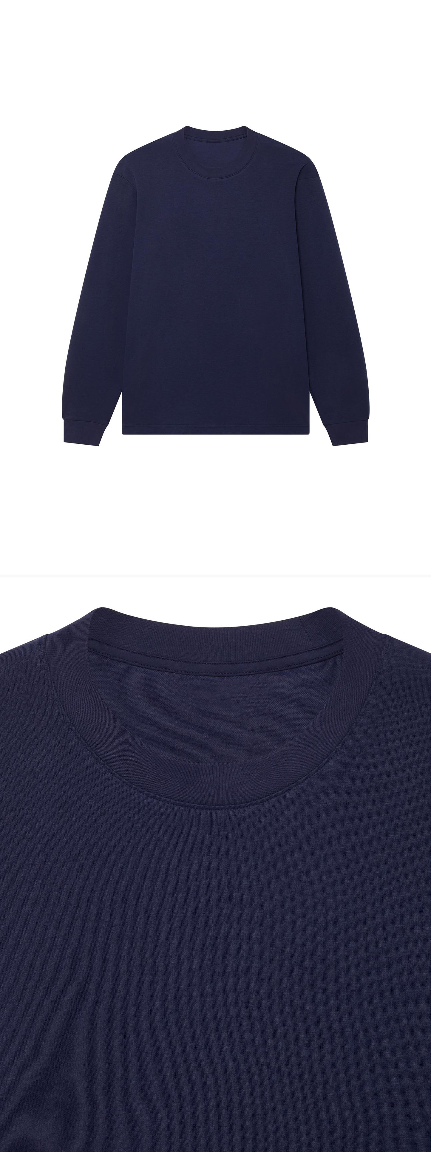 LS_NAVY_TEE - Hanging - 2 x Shots - Front + Detail A