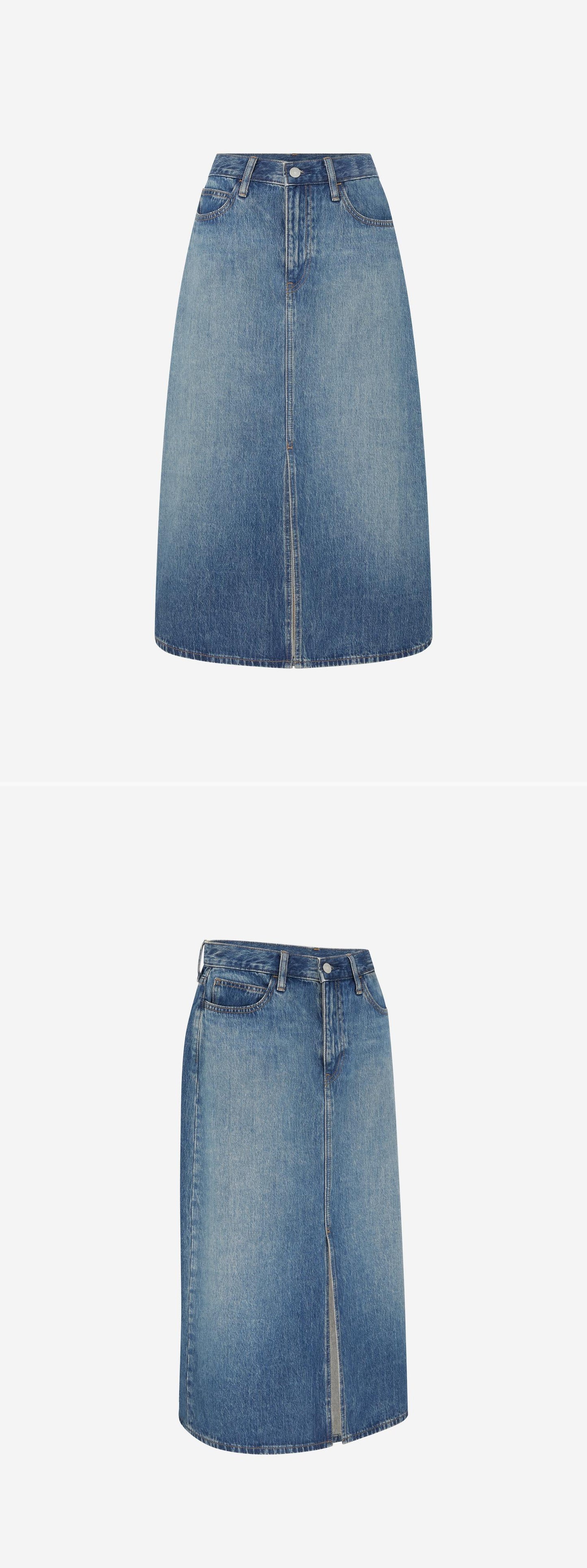 DENIM_SKIRT - Mannequin - 2 x Shots - Front + Angle