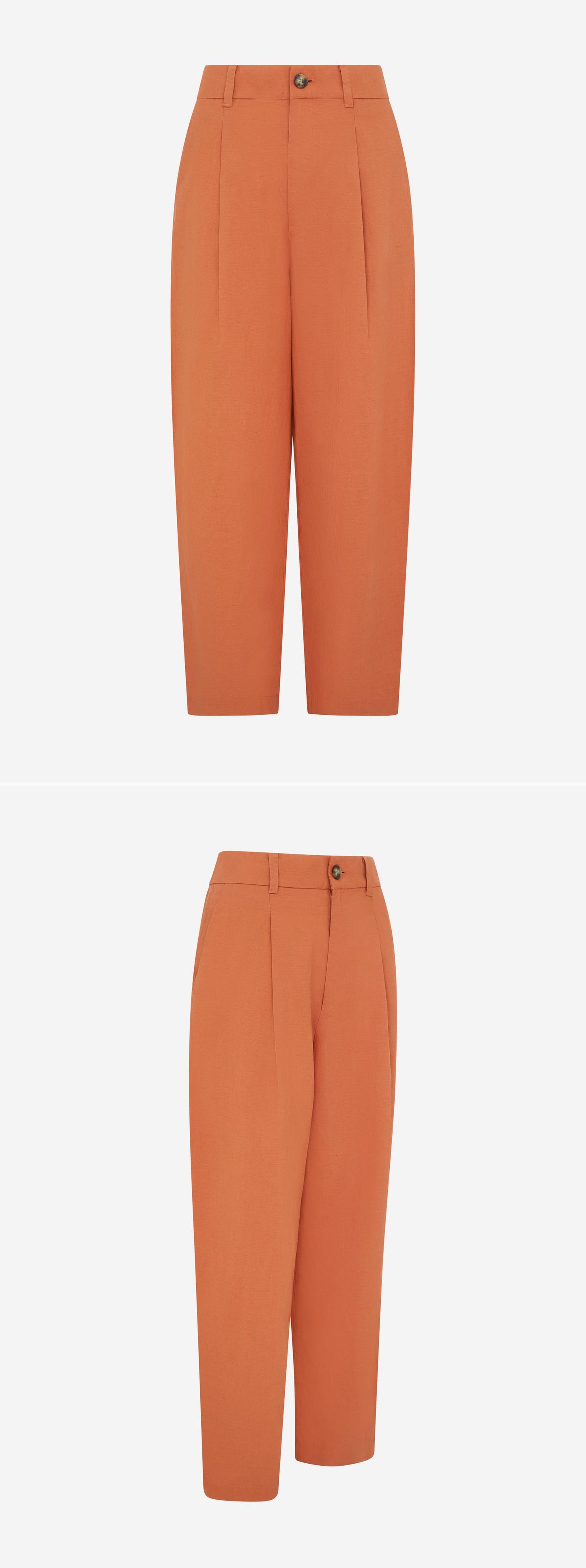 ORANGE_WIDELEG_TROUSER - Mannequin - 2 x Shots - Front + Angle