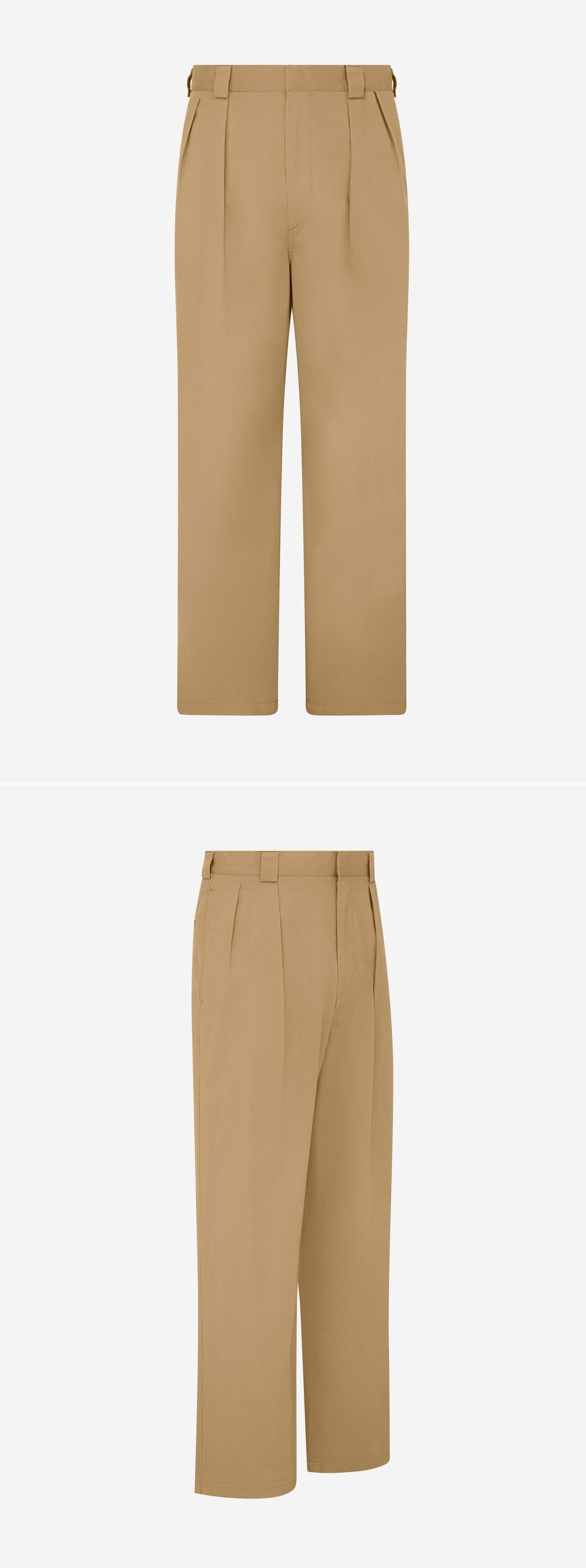 TAN_WIDELEG_TROUSER - Mannequin - 2 x Shots - Front + Angle