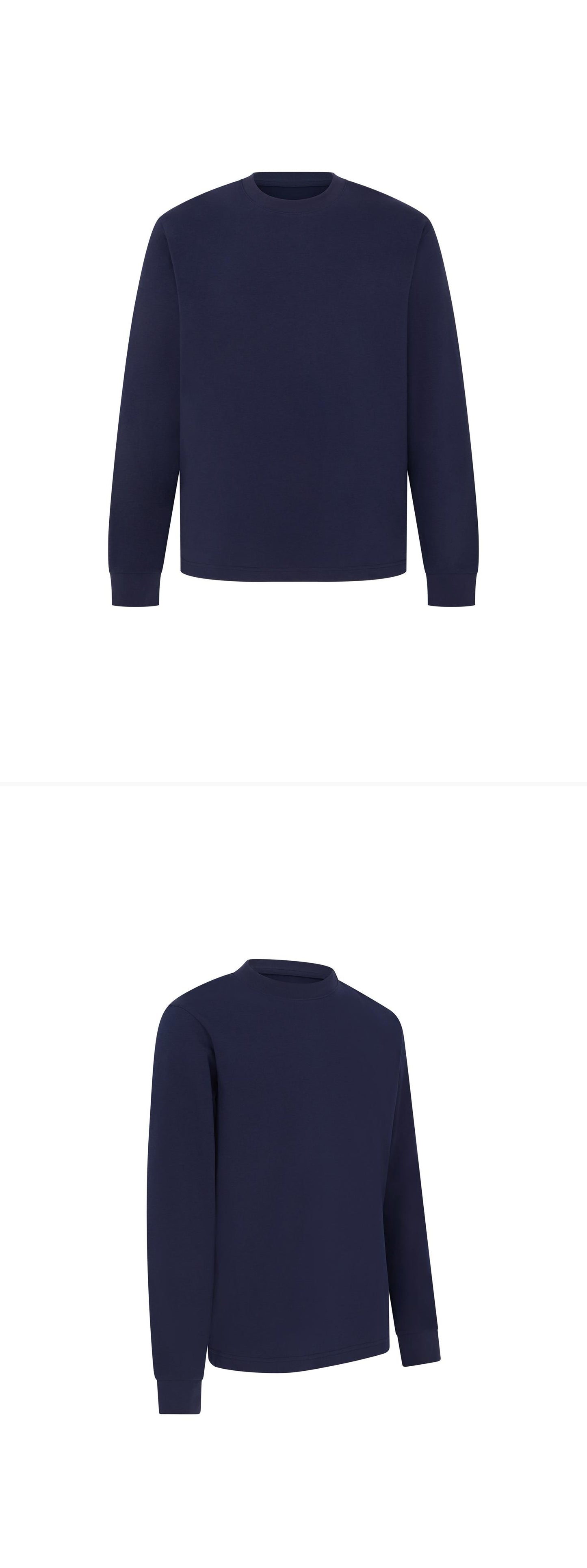 LS_NAVY_TEE - Mannequin - 2 x Shots - Front + Angle