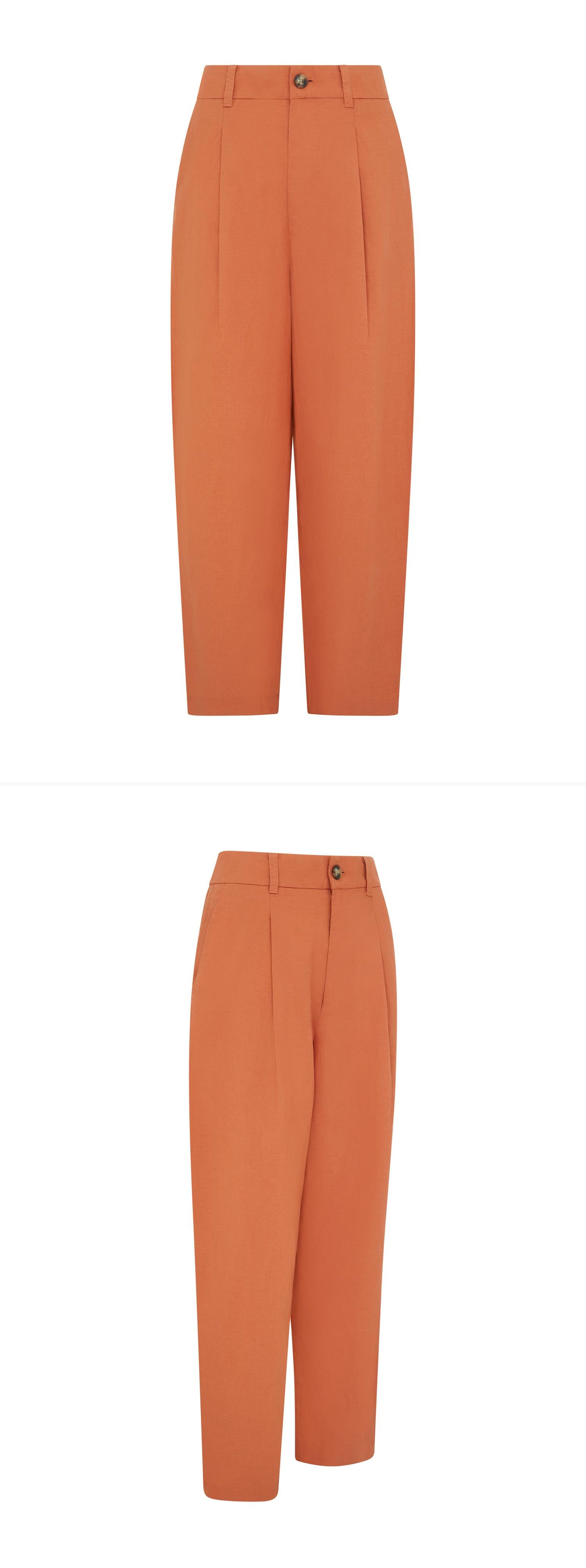 ORANGE_WIDELEG_TROUSER - Mannequin - 2 x Shots - Front + Angle