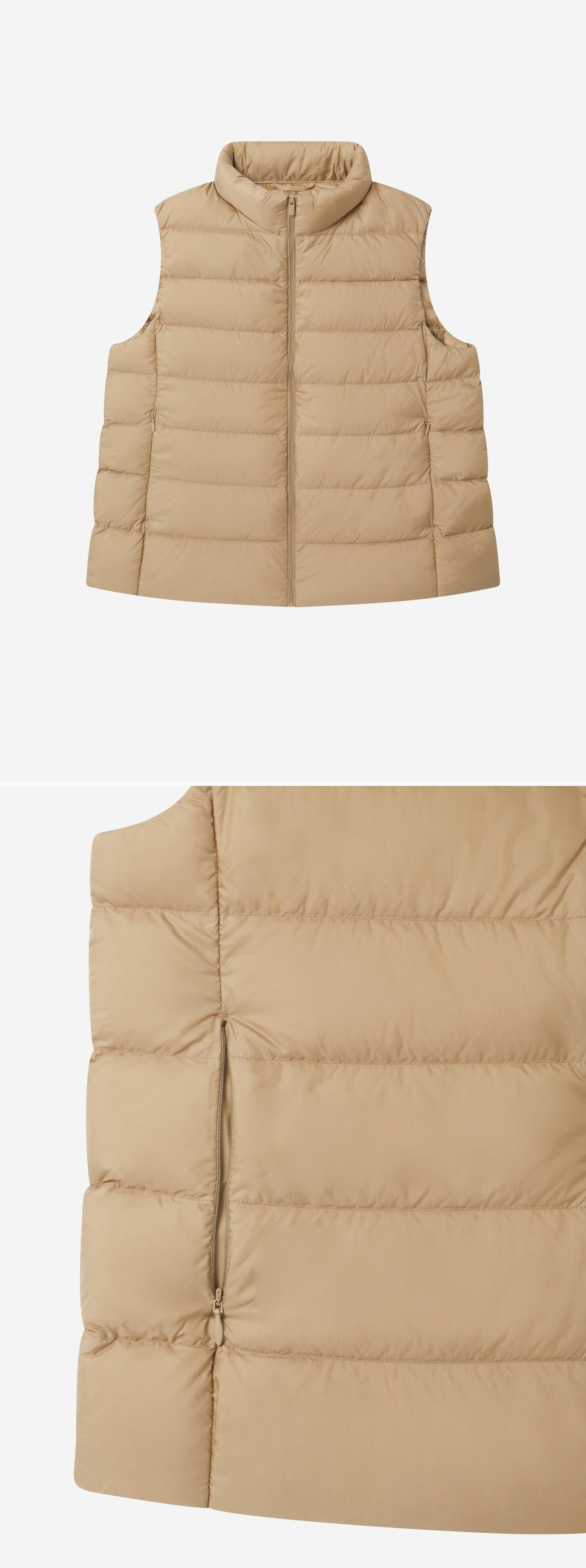 BEIGE_GILLET - Flat Lay - 2 x Shots - Front + Detail B