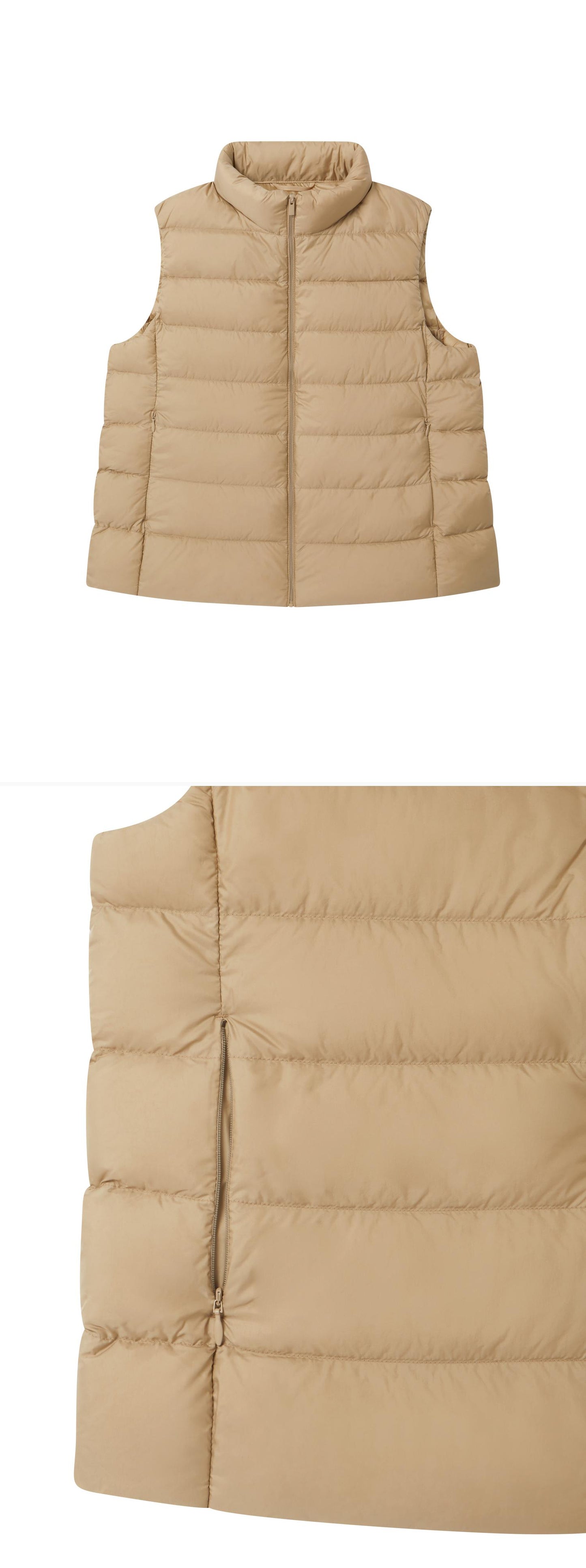 BEIGE_GILLET - Flat Lay - 2 x Shots - Front + Detail B