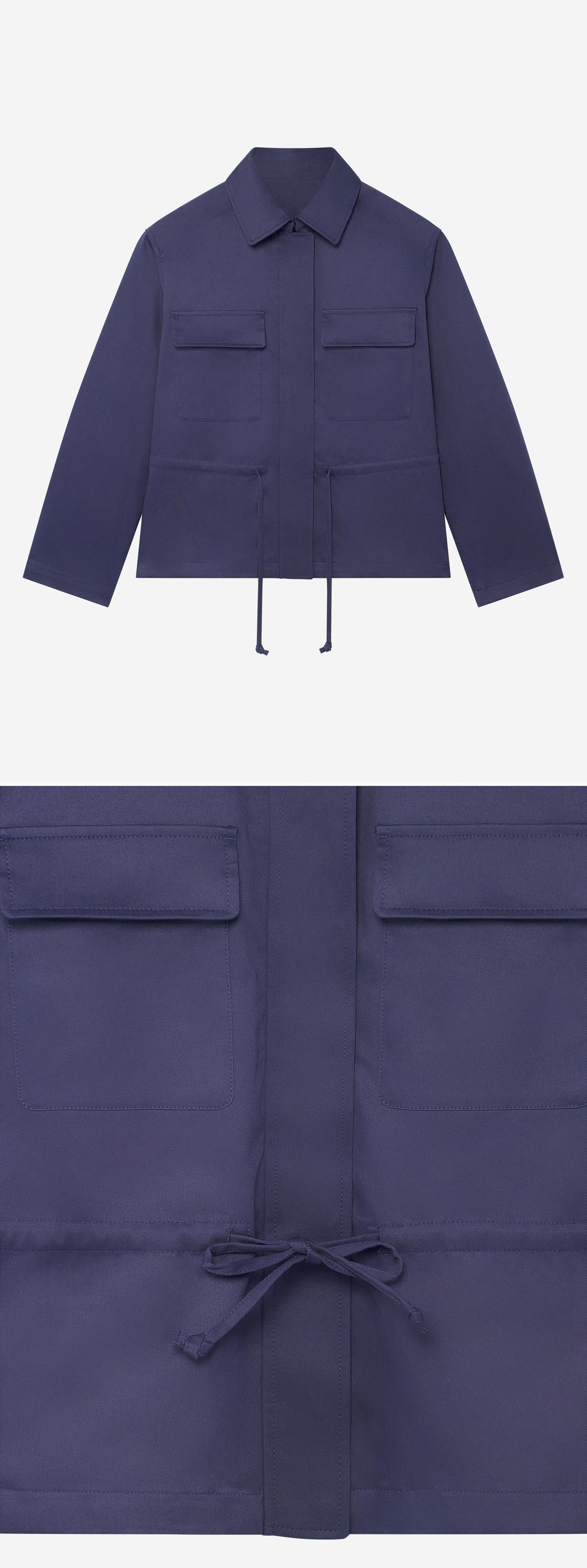 BLUE_JACKET - Hanging - 2 x Shots - Front + Detail B