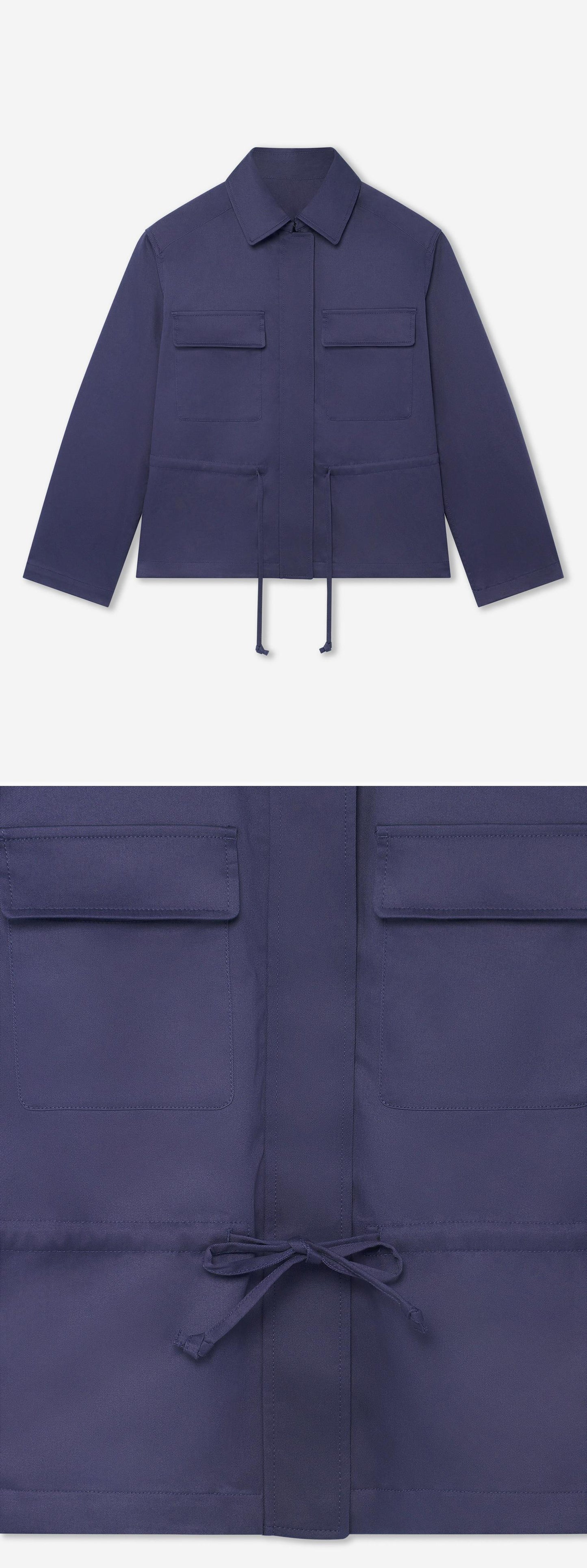 BLUE_JACKET - Hanging - 2 x Shots - Front + Detail B