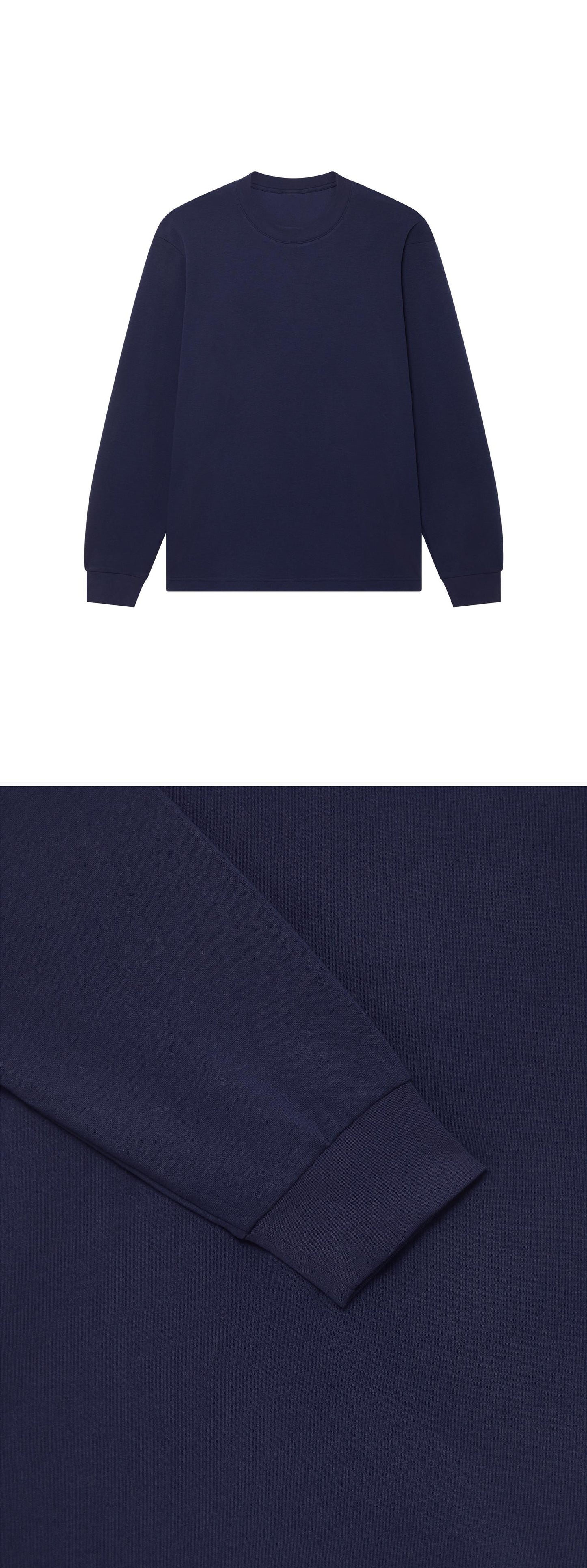 LS_NAVY_TEE - Hanging - 2 x Shots - Front + Detail B