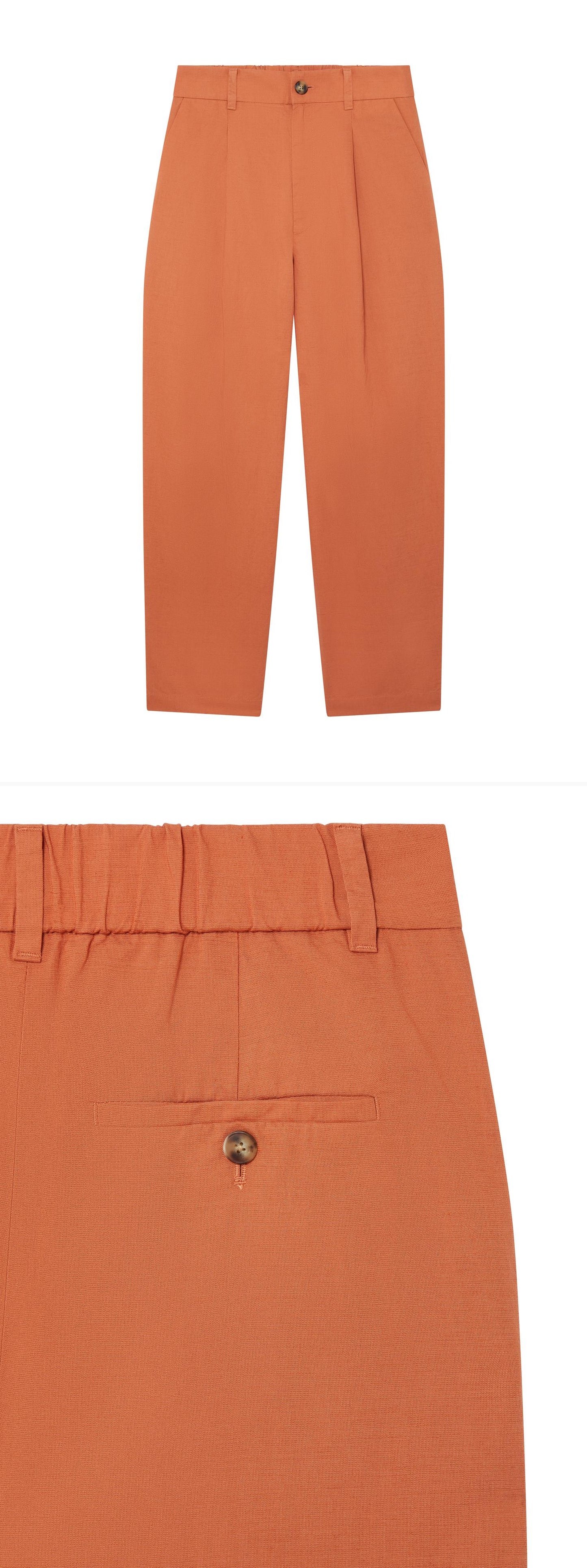 ORANGE_WIDELEG_TROUSER - Hanging - 2 x Shots - Front + Detail B