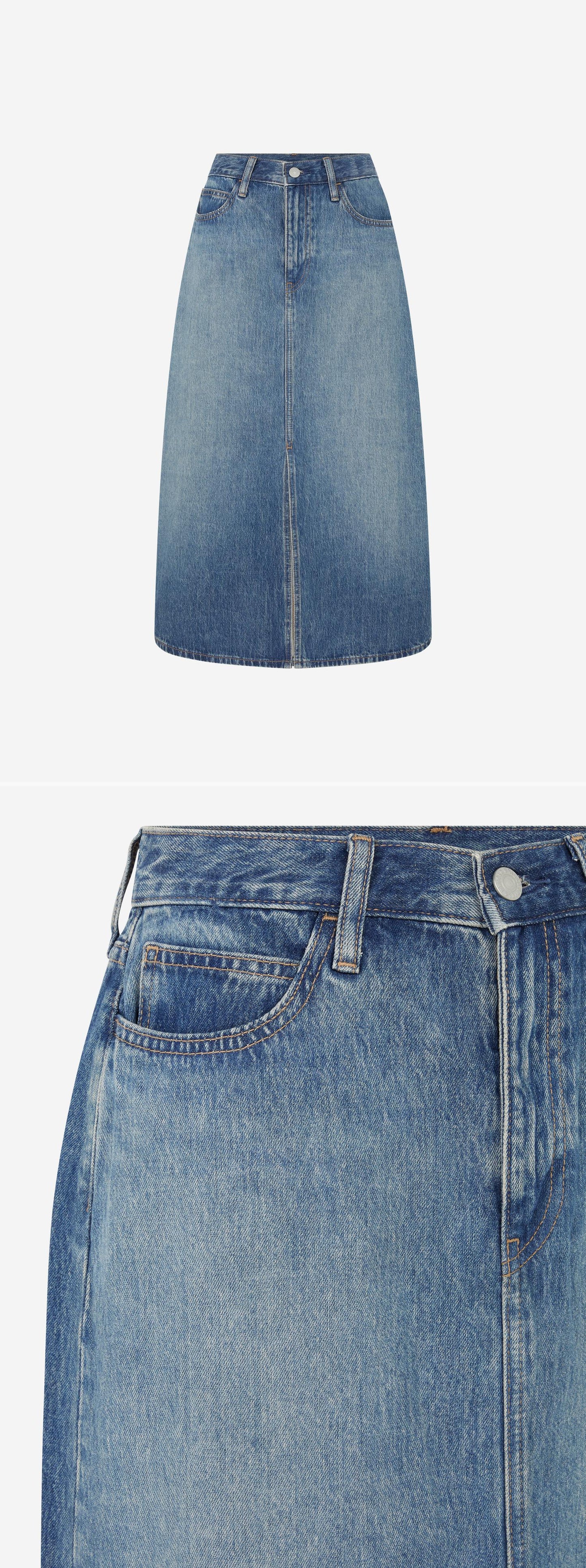 DENIM_SKIRT - Mannequin - 2 x Shots - Front + Detail A