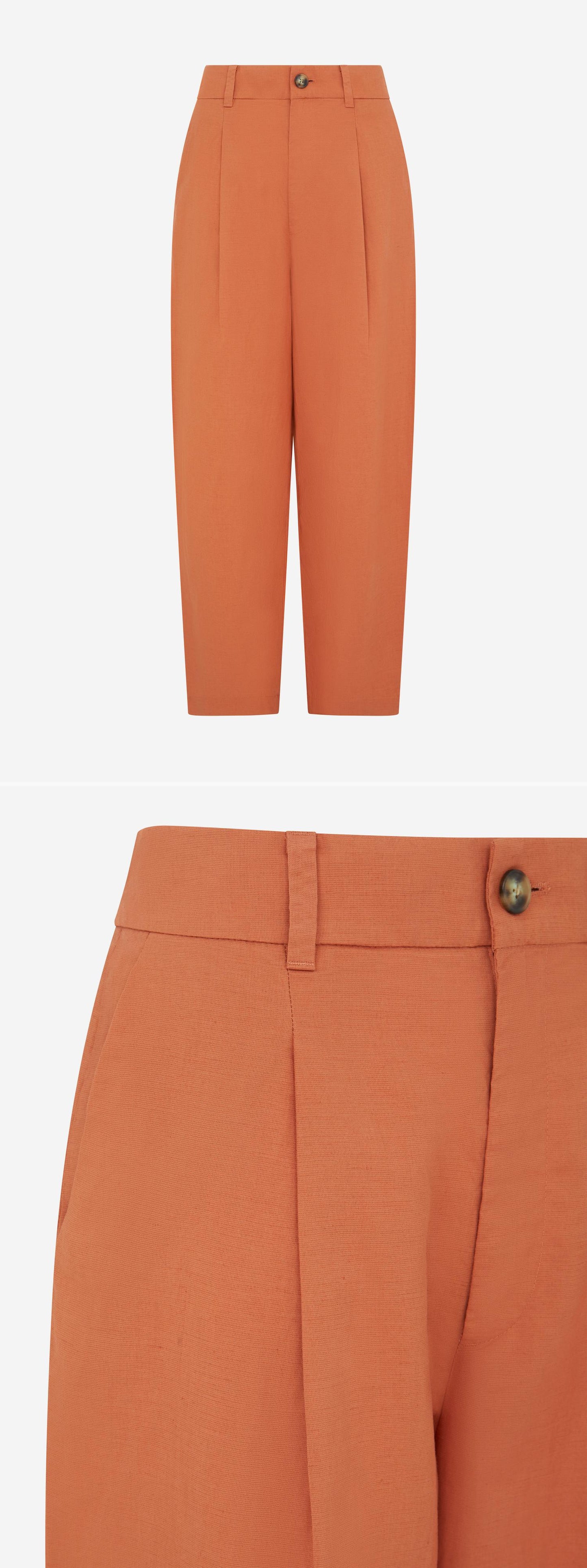 ORANGE_WIDELEG_TROUSER - Mannequin - 2 x Shots - Front + Detail A