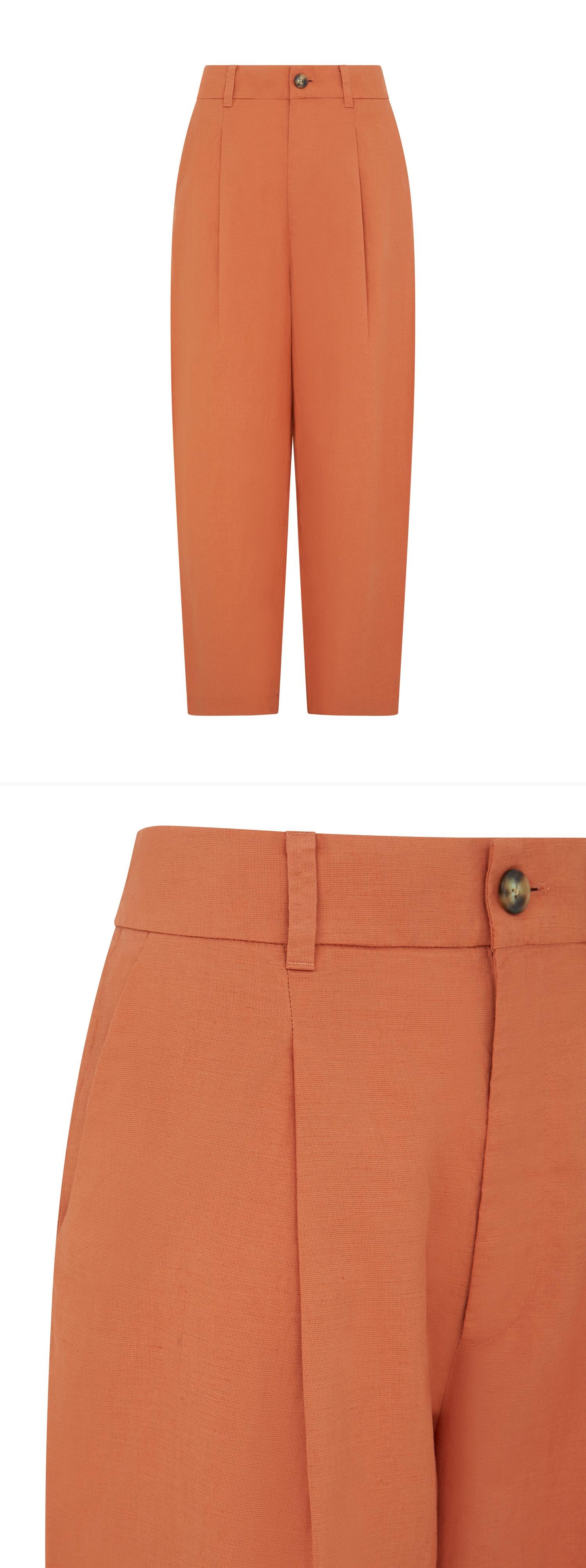 ORANGE_WIDELEG_TROUSER - Mannequin - 2 x Shots - Front + Detail A