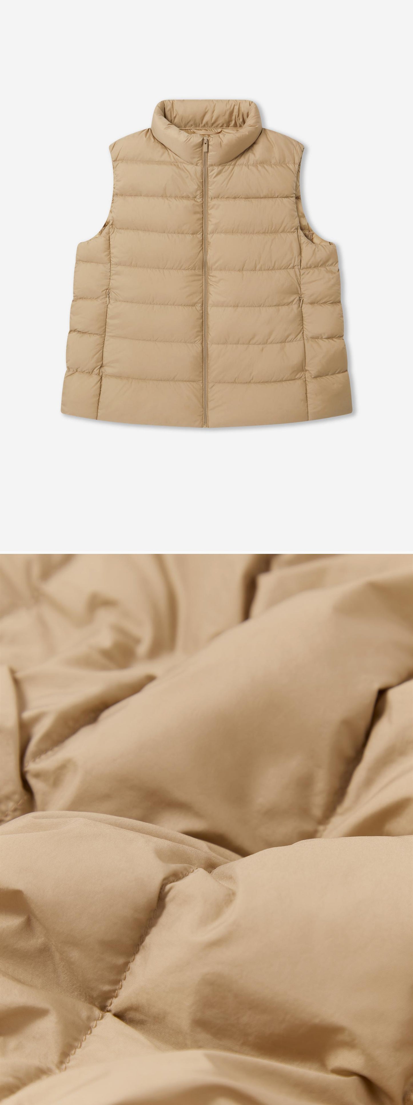BEIGE_GILLET - Flat Lay - 2 x Shots - Front + Detail C