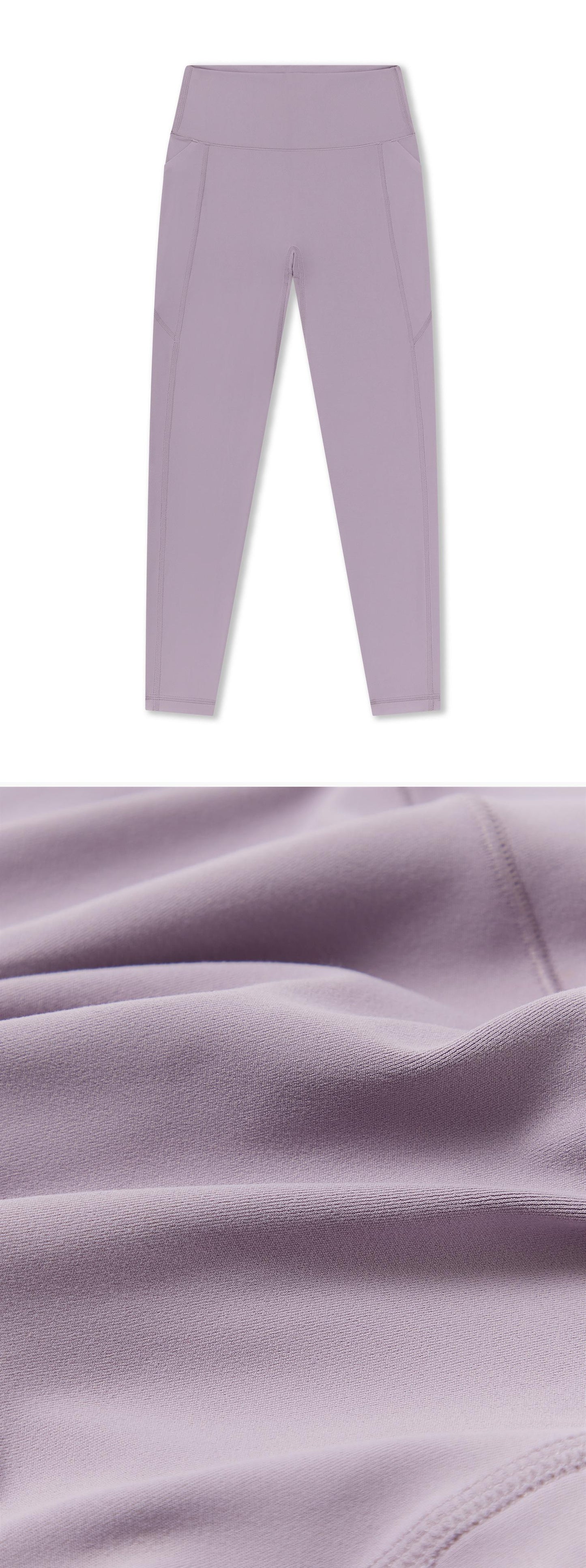 LILAC_LEGGINGS - Flat Lay - 2 x Shots - Front + Detail C