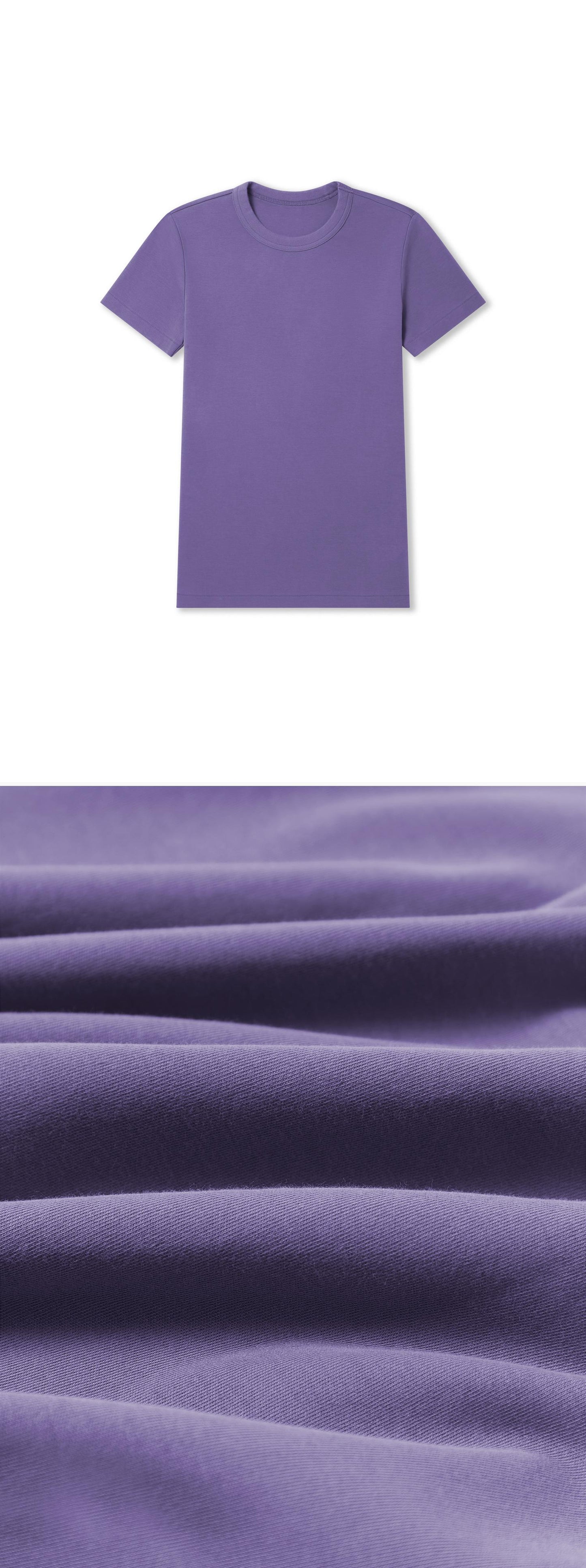PURPLE_TSHIRT - Flat Lay - 2 x Shots - Front + Detail C