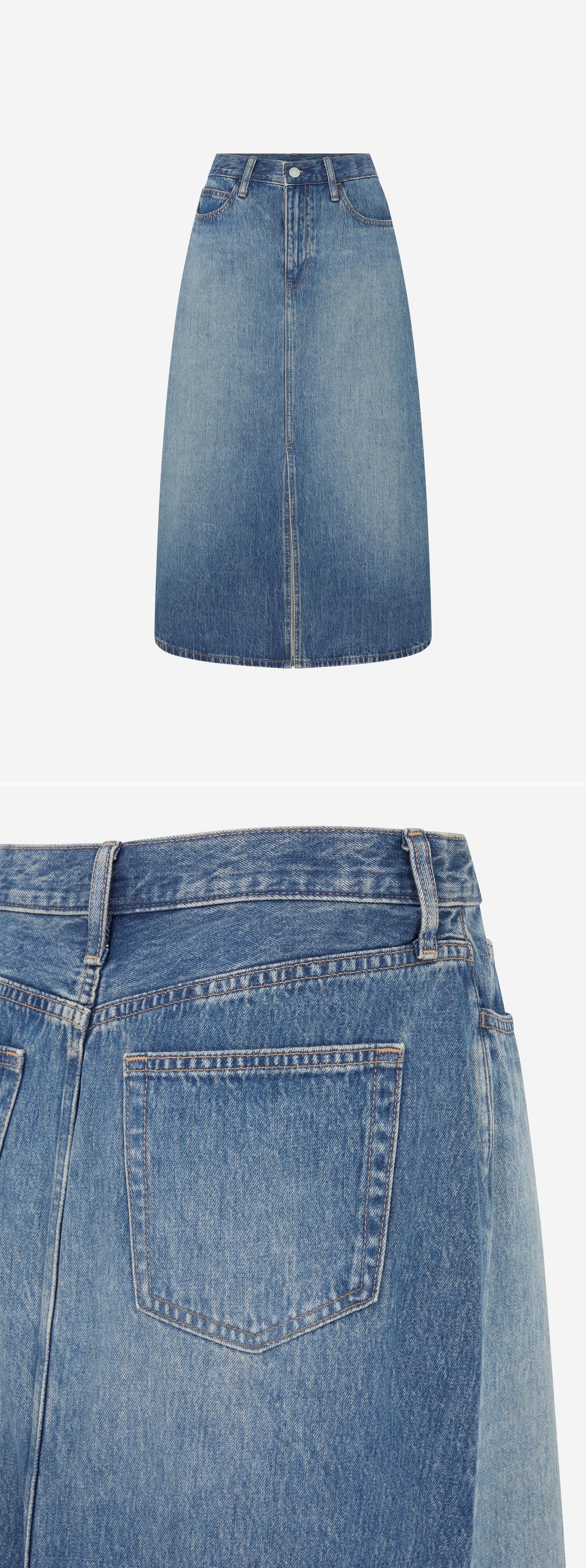 DENIM_SKIRT - Mannequin - 2 x Shots - Front + Detail B