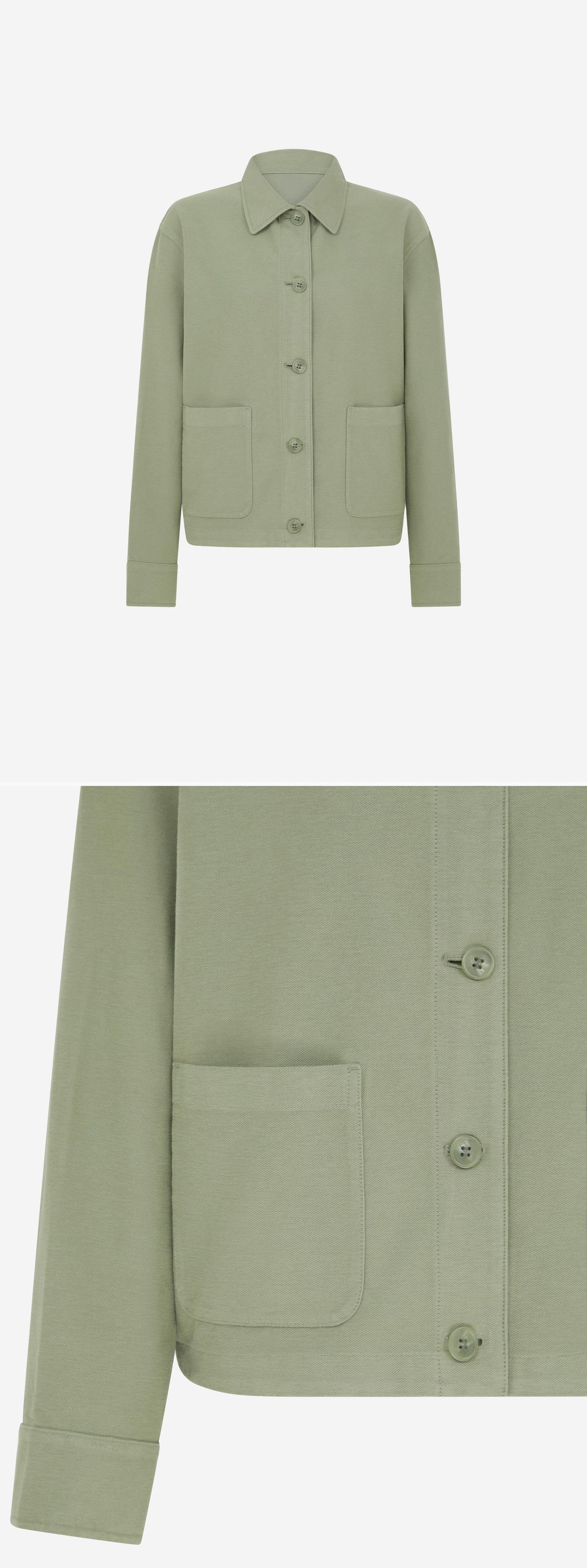 GREEN_OVERSHIRT - Mannequin - 2 x Shots - Front + Detail B