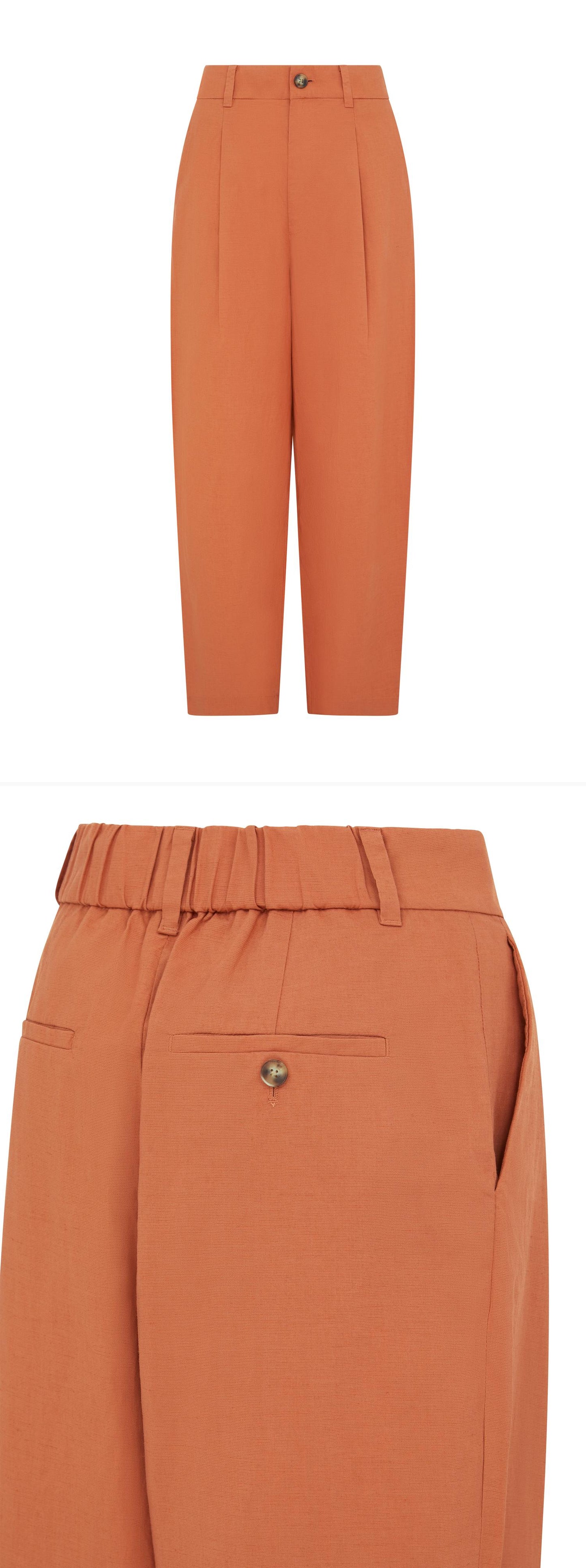 ORANGE_WIDELEG_TROUSER - Mannequin - 2 x Shots - Front + Detail B
