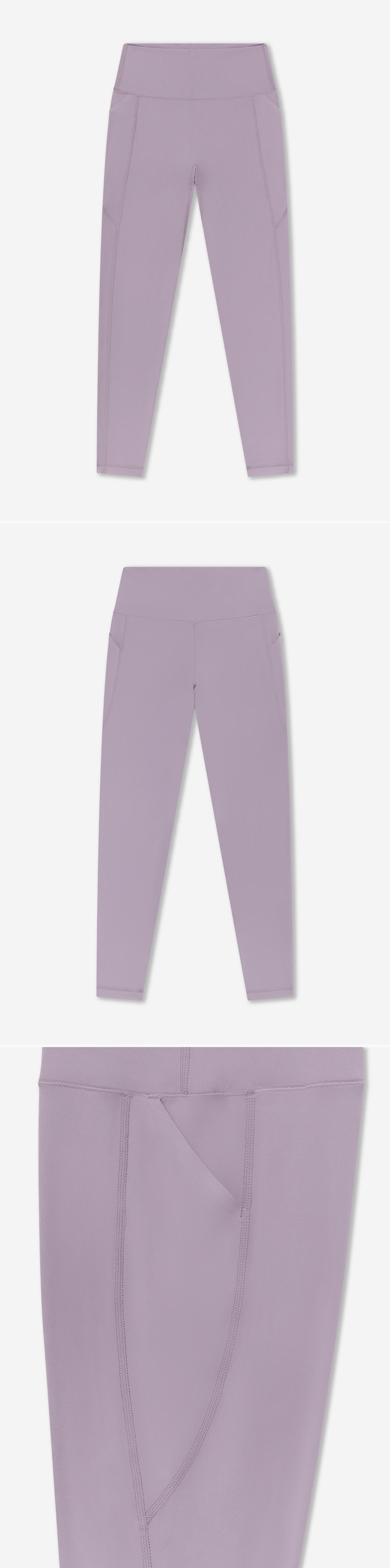 LILAC_LEGGINGS - Flat Lay - 3 x Shots - Front + Back + Detail A