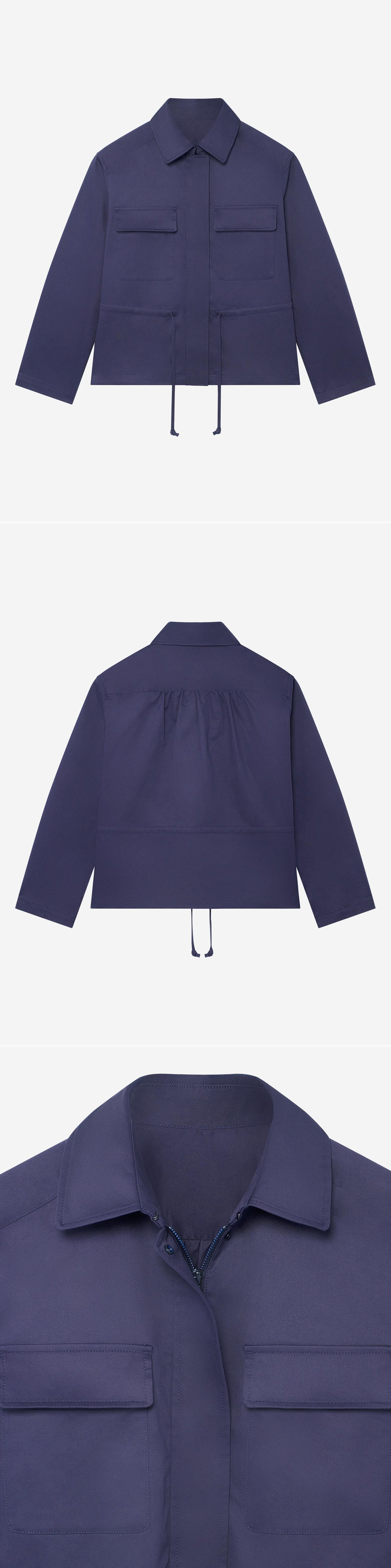BLUE_JACKET - Hanging - 3 x Shots - Front + Back + Detail A